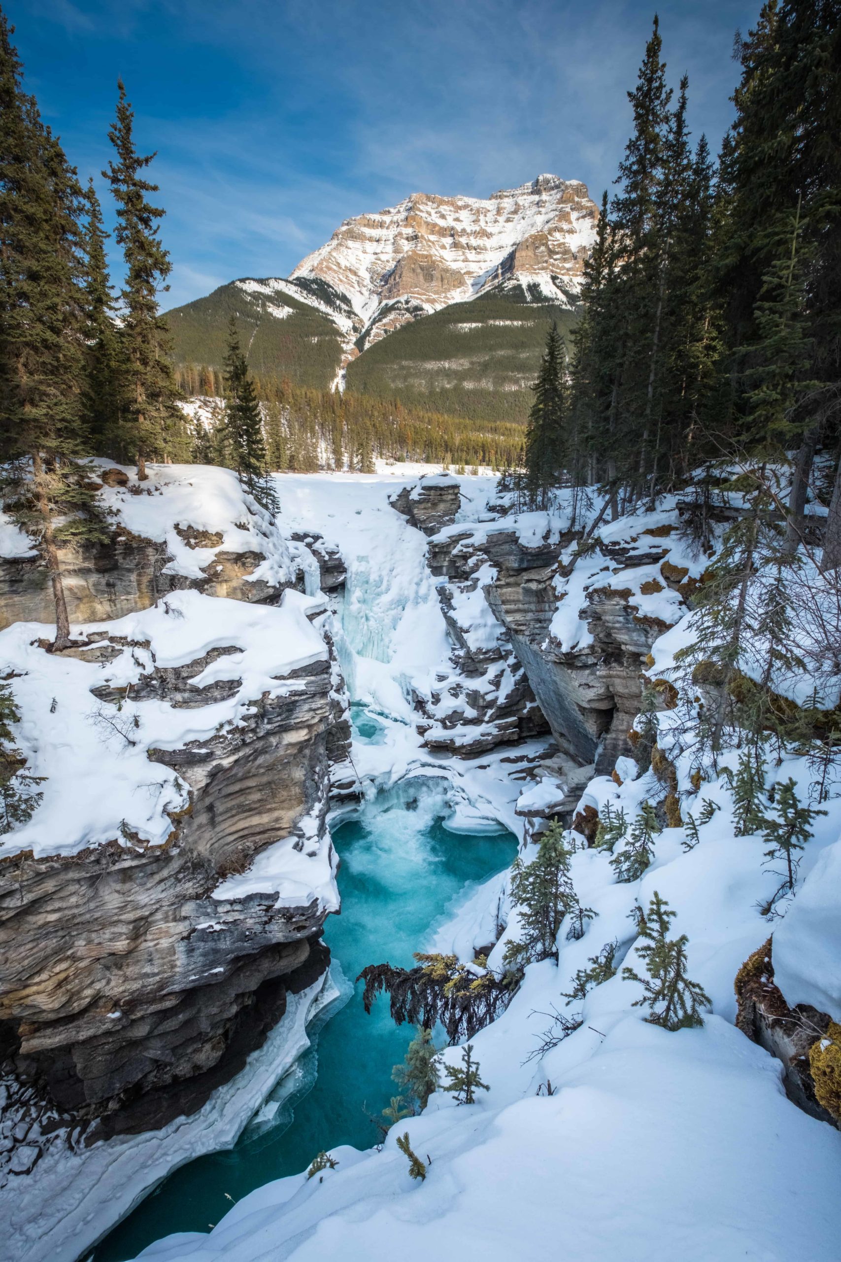 Athabasca Falls in the winter 