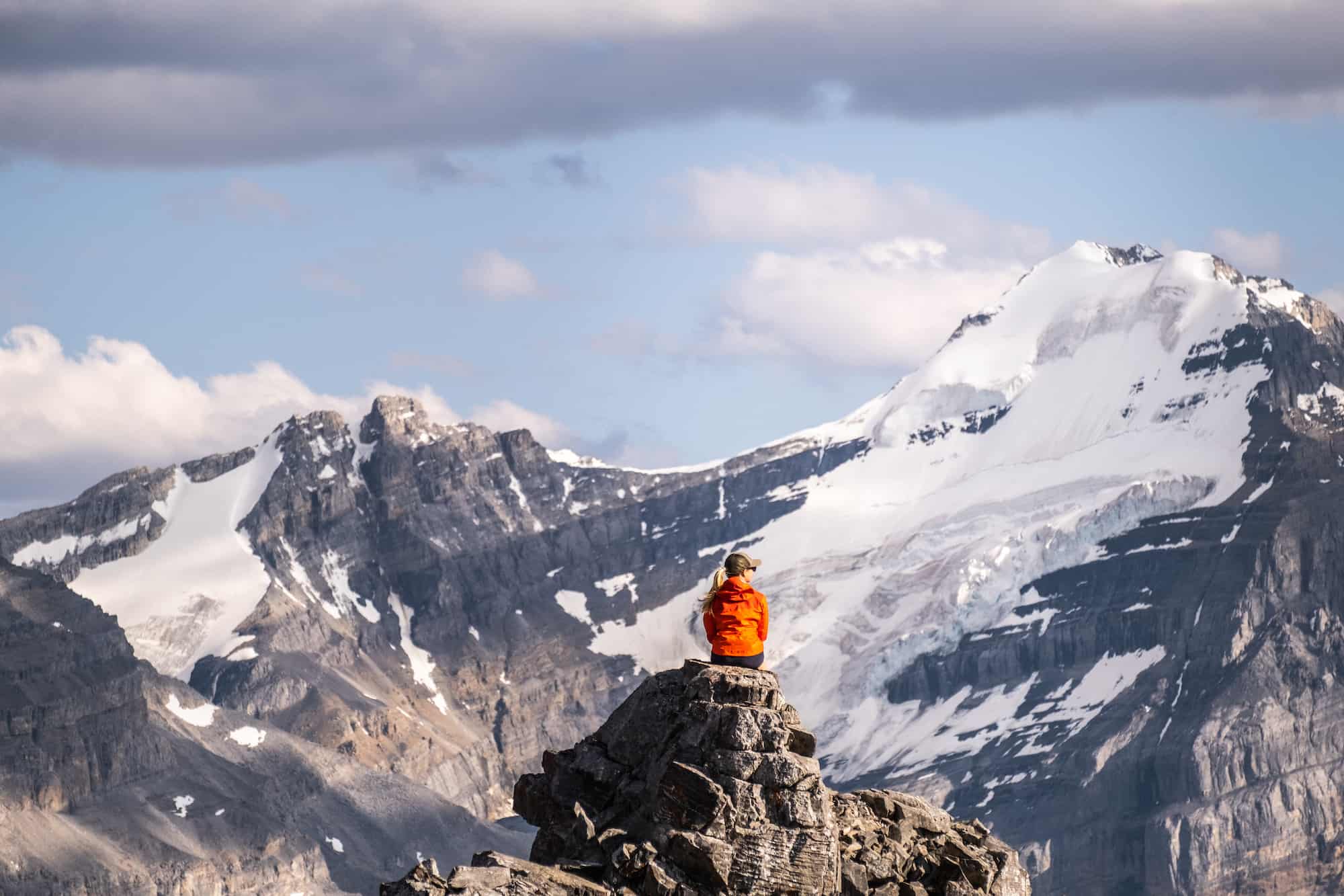 Natasha Sits On Top Of Paget Peak Summit in Yoho