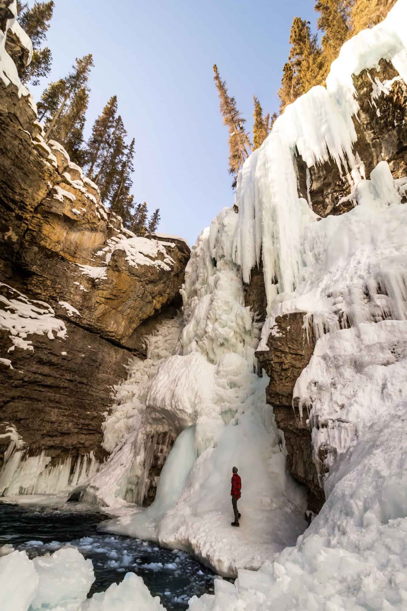 johnston canyon in winter