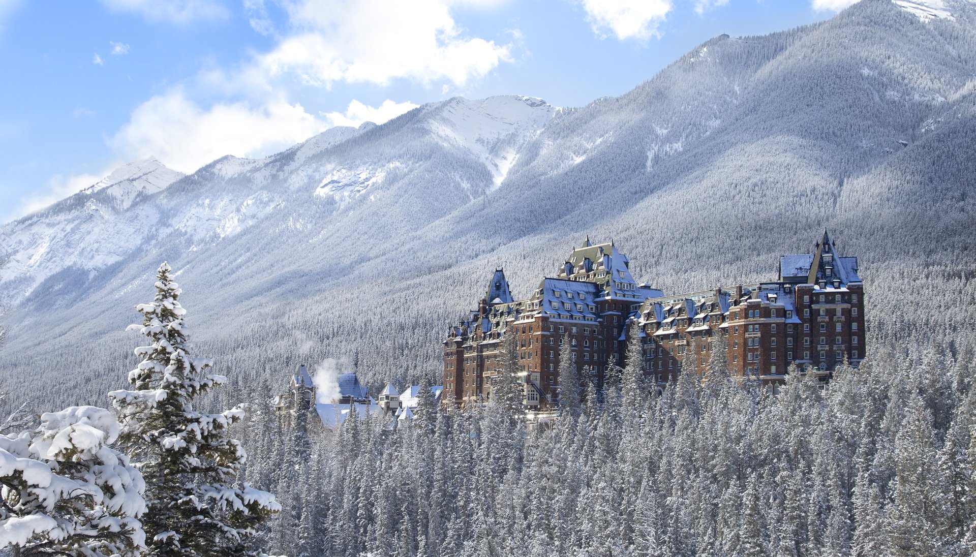 Banff Springs Hotel in winter