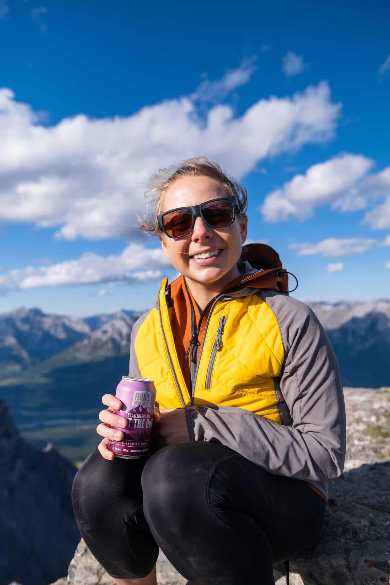 natasha enjoying a beer on the eeor summit