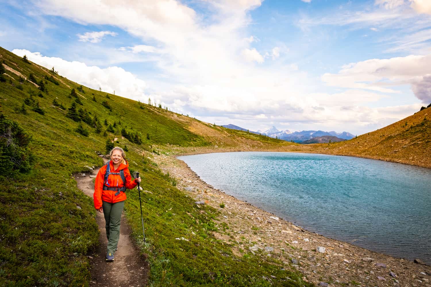 Natasha Hiking Up Harvey Pass