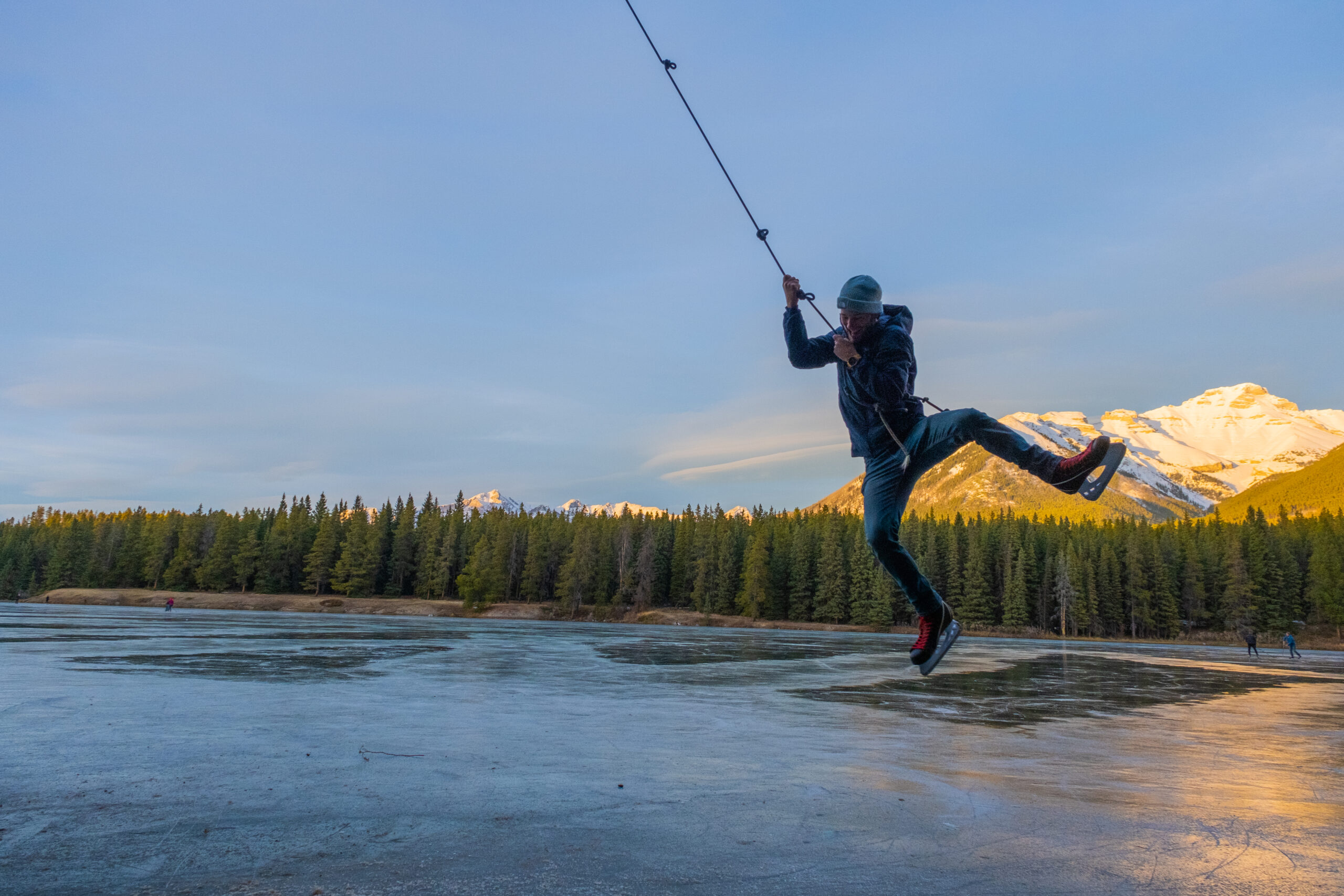 Ice skating in Banff