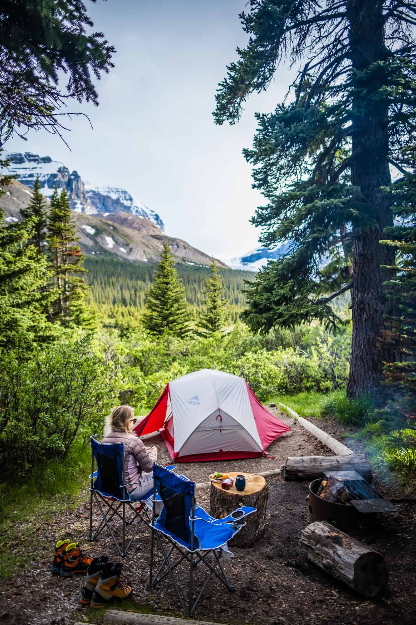 A Tent Pad at the Icefields Campground in Banff National Park