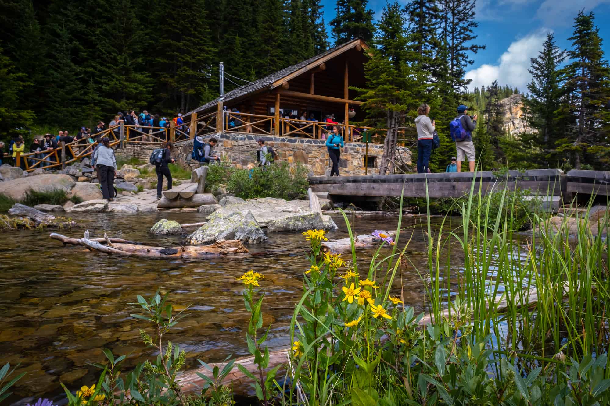 Lake Agnes Tea House in summer