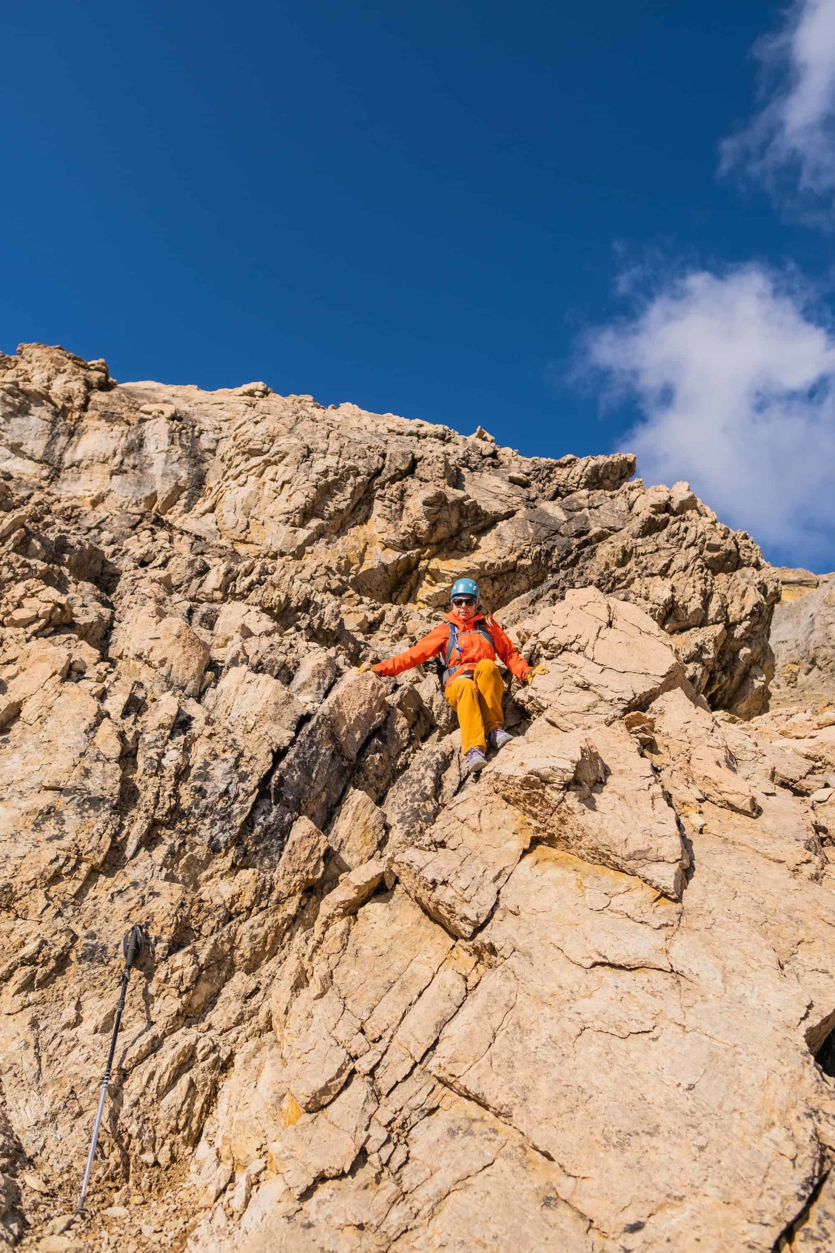 The cliffs where you will need your hands and feet on observation peak