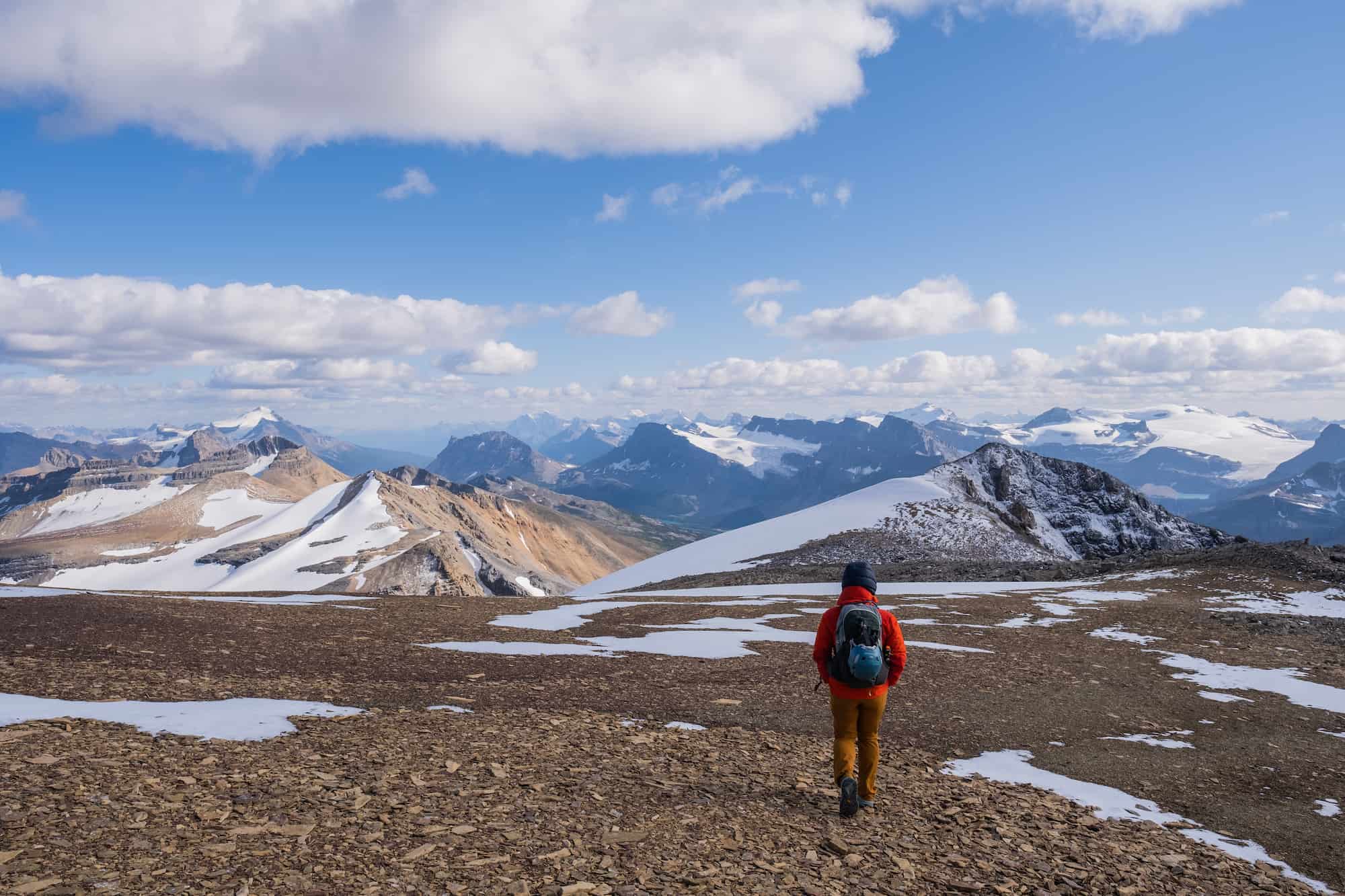 Walking back to the false summit