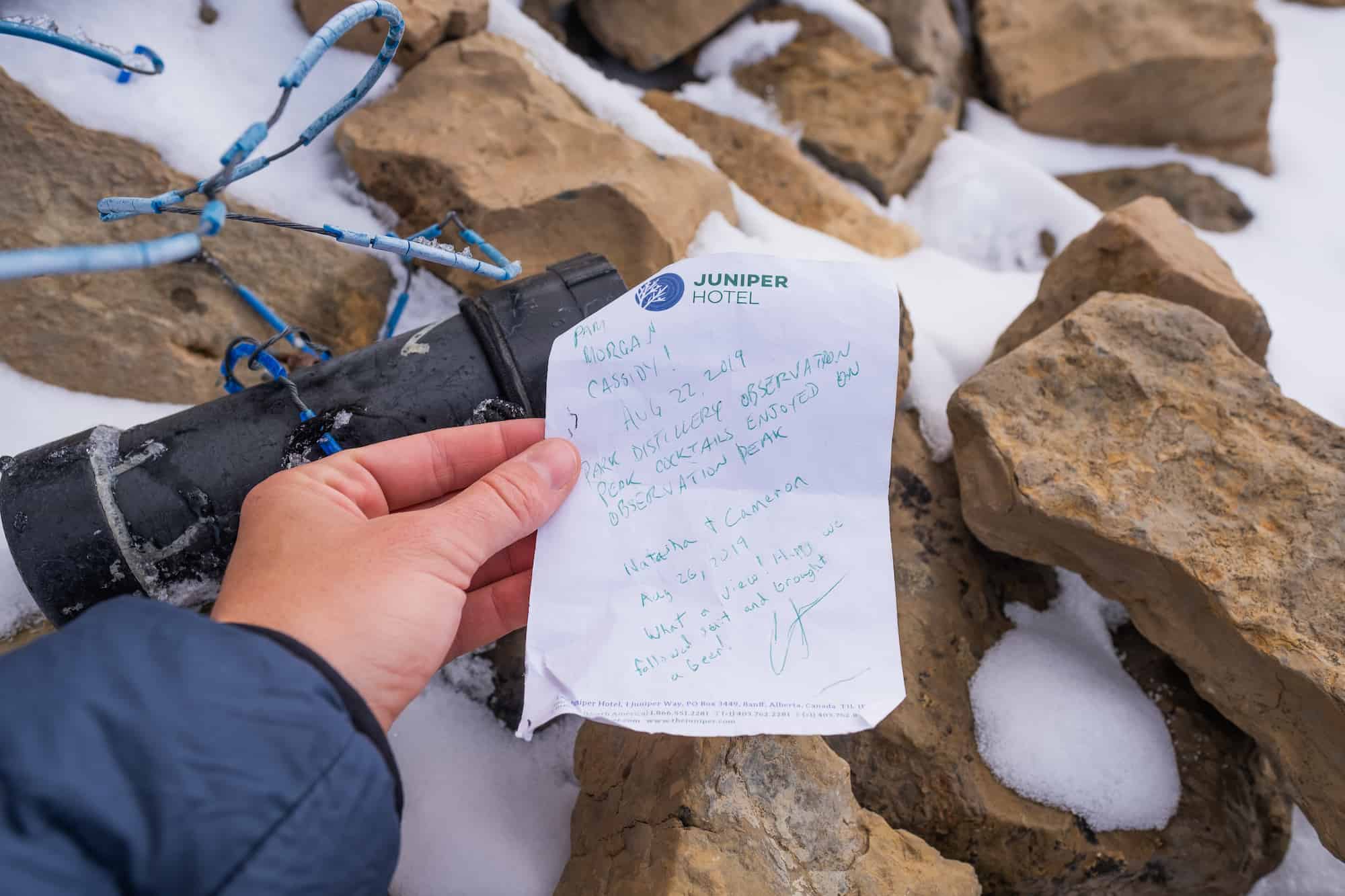 Summit register of observation peak