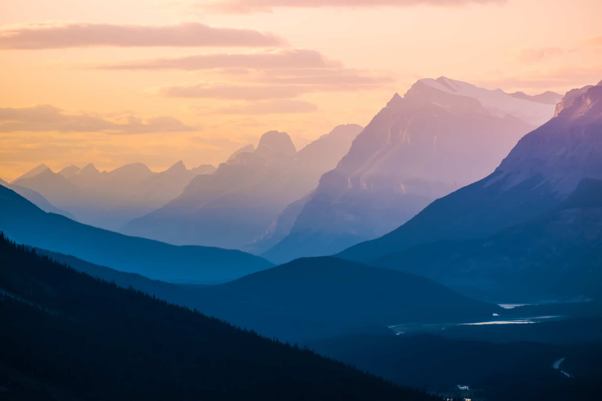 sunset in the Rockies