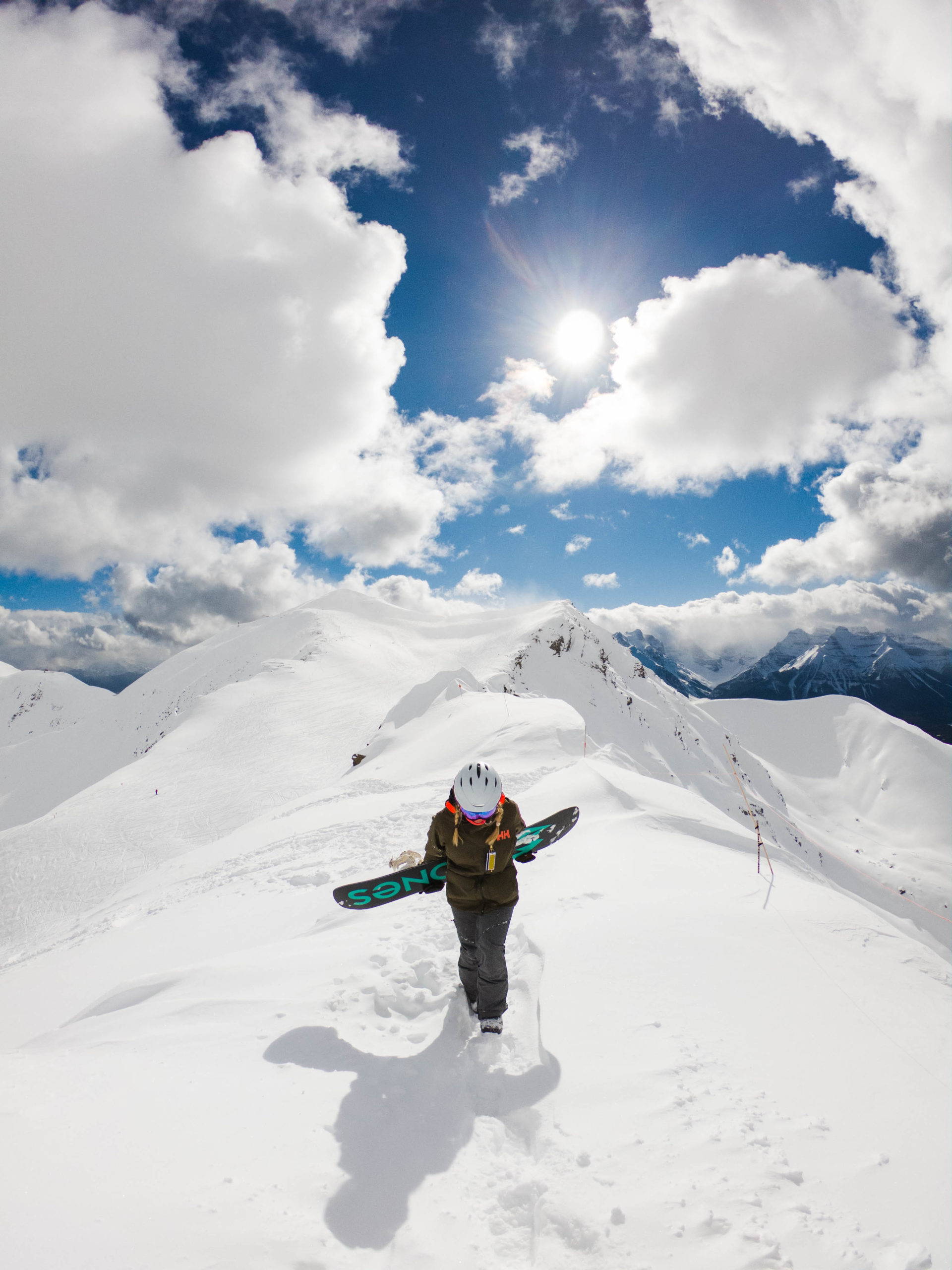 Natasha Hiking Boomerang Ridge At Lake Louise Ski Resort