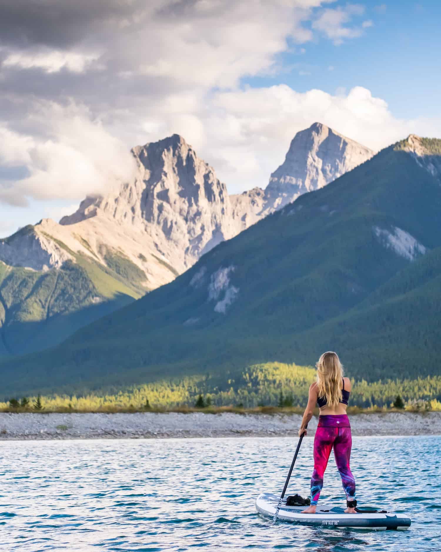 Stand up paddle boarding in Canmore - Rundle Forebay Reservoir
