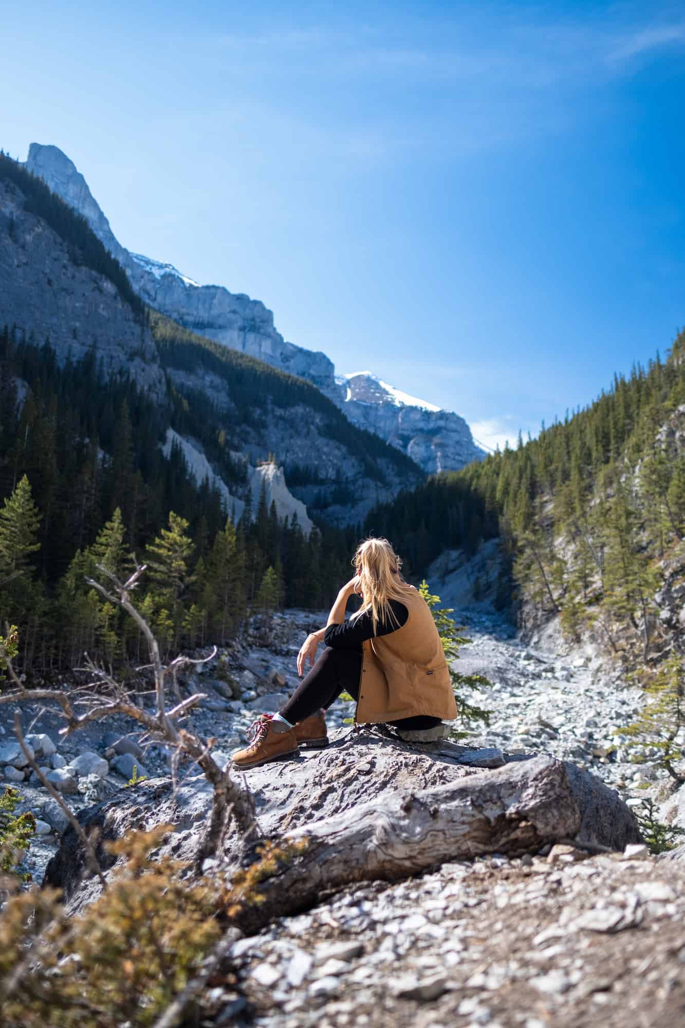 Natasha Looks Out From Grotto Canyon On Sunny Spring Day