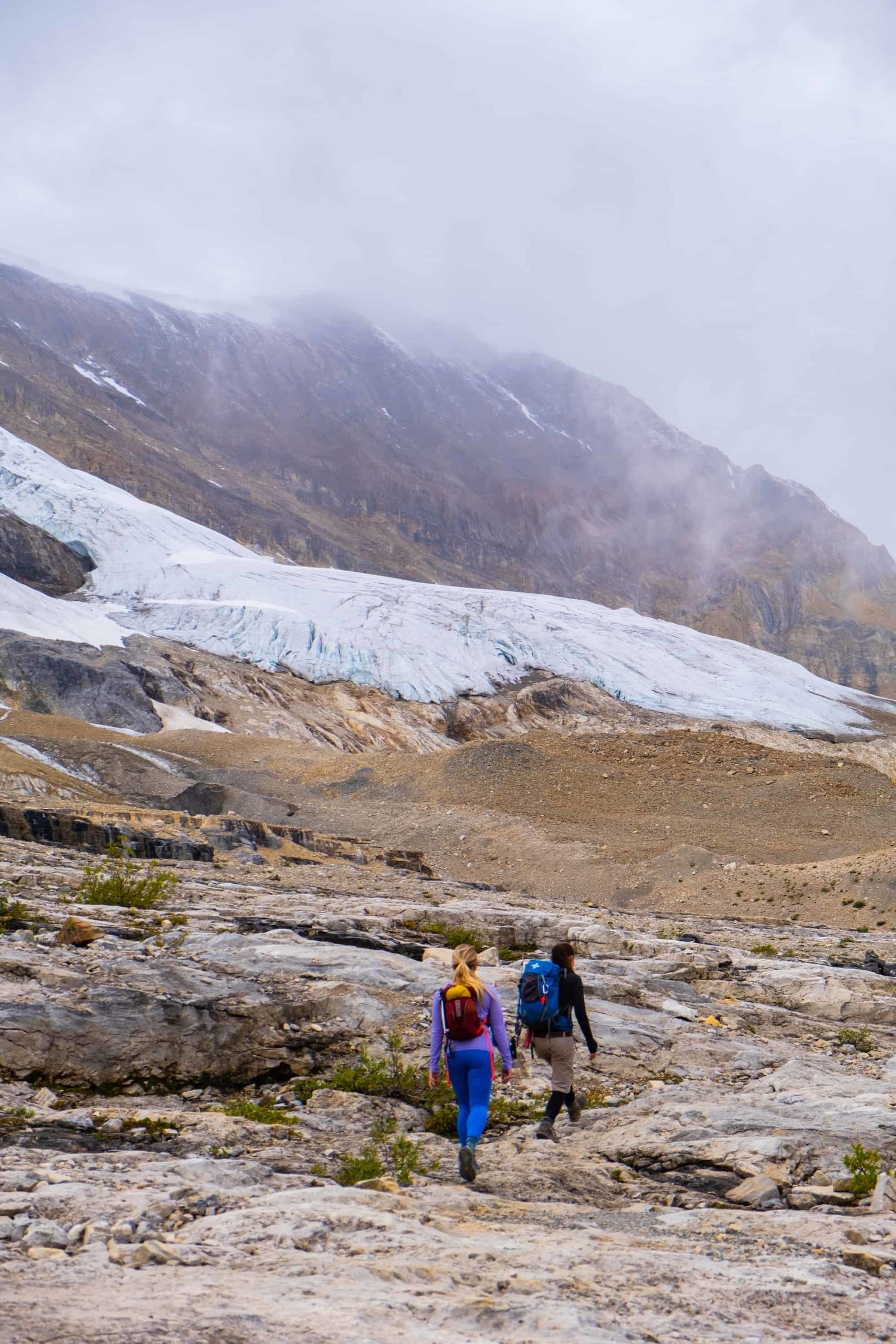 Two Hikers On The Iceline Trail