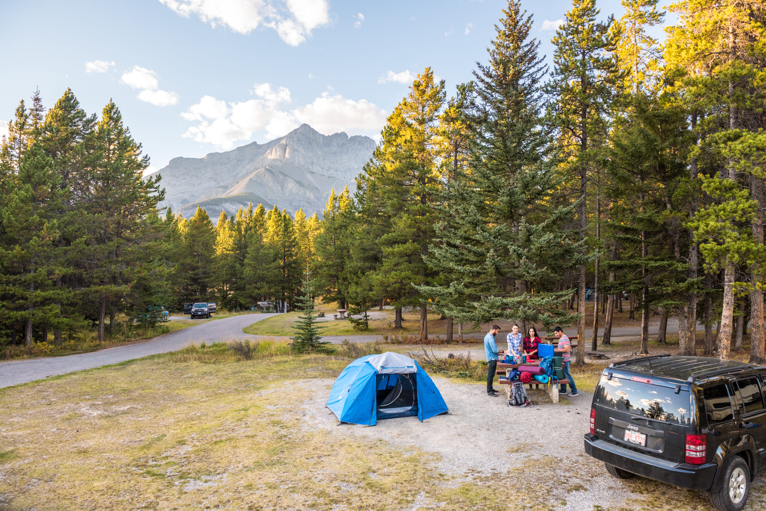 Tunnel Mountain Campground Unserviced Campsite With A Tent