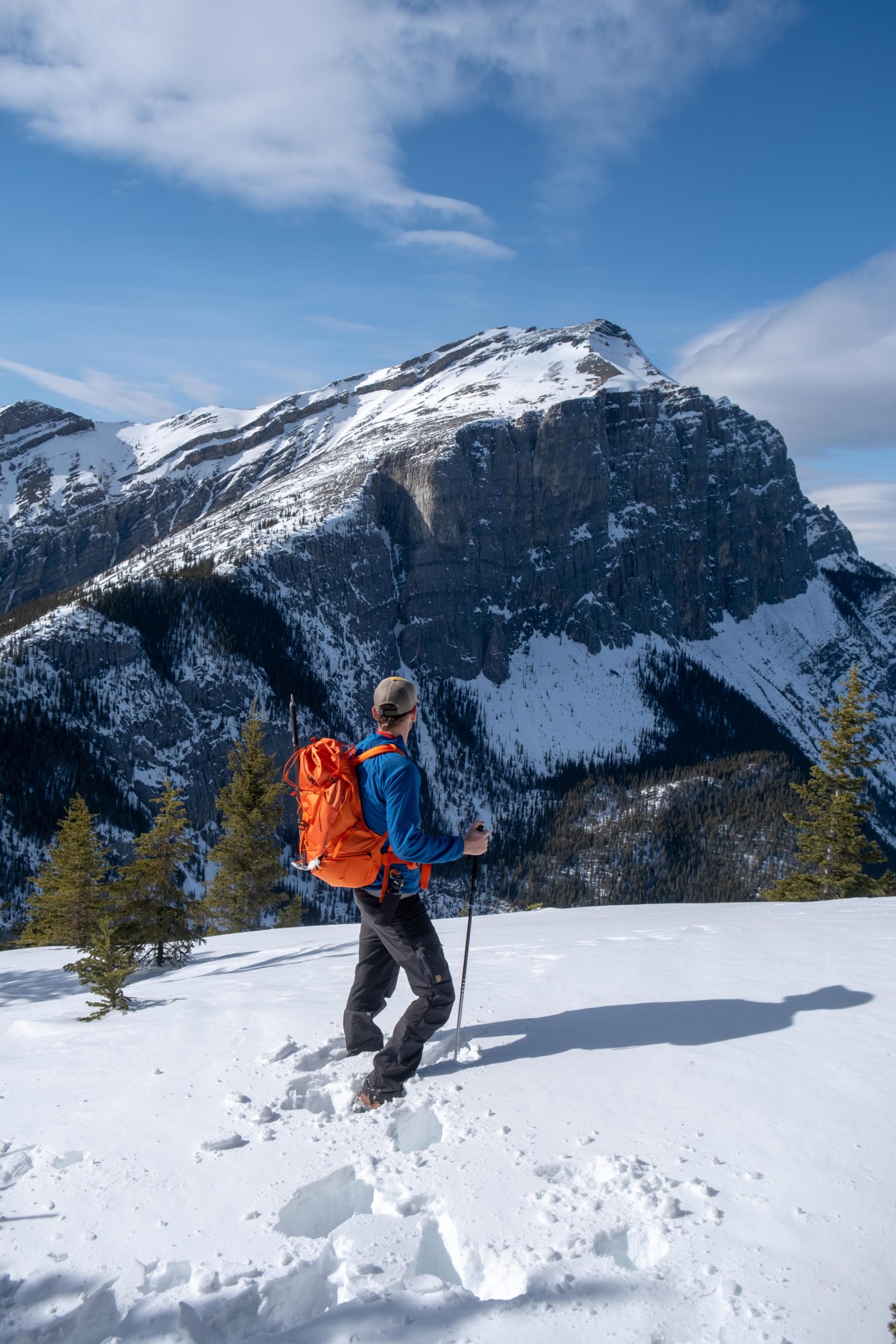 Cameron Stands In Snow Along The Route Up 