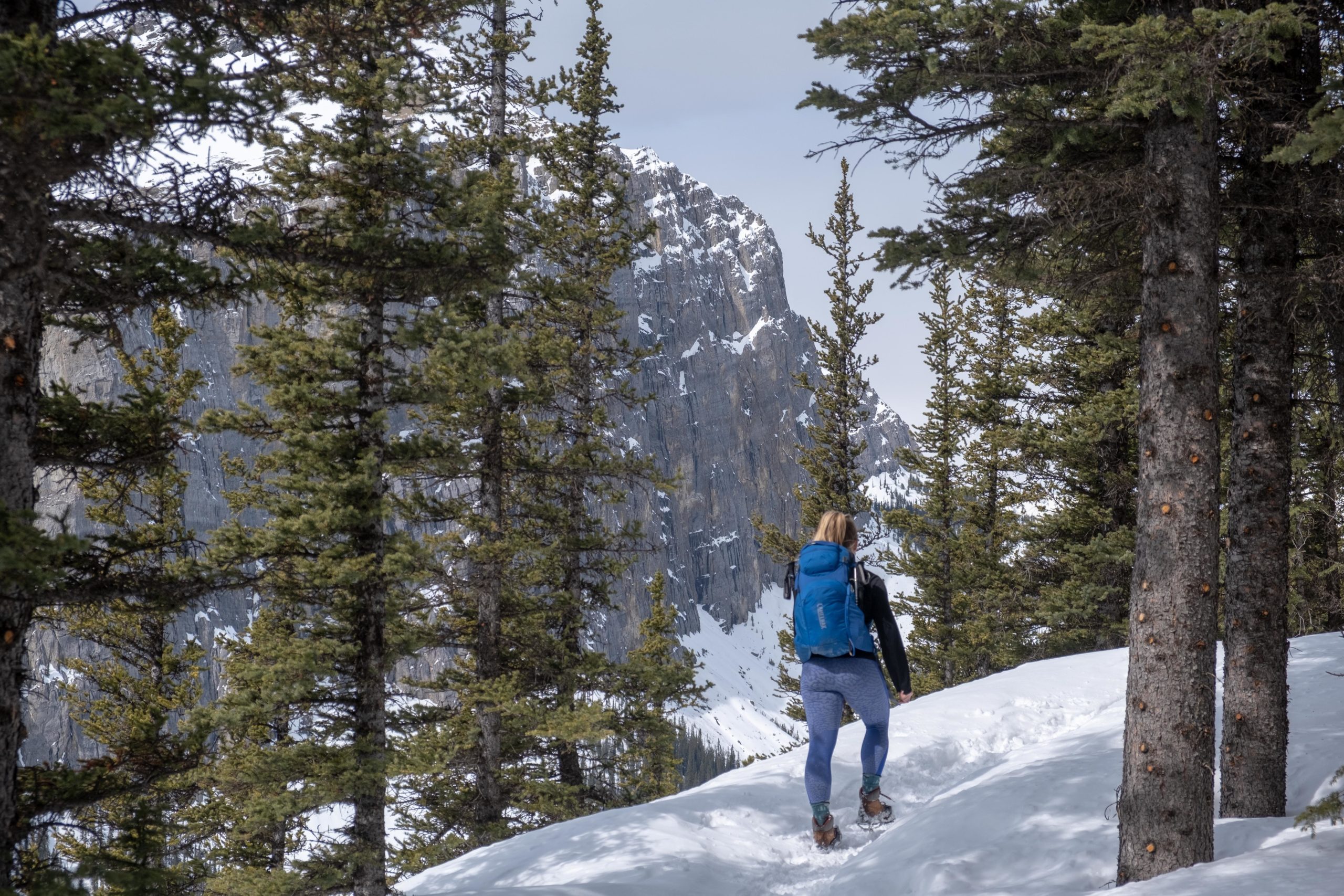 Natasha Passing Mt Rundle on Ha Ling Peak Hike