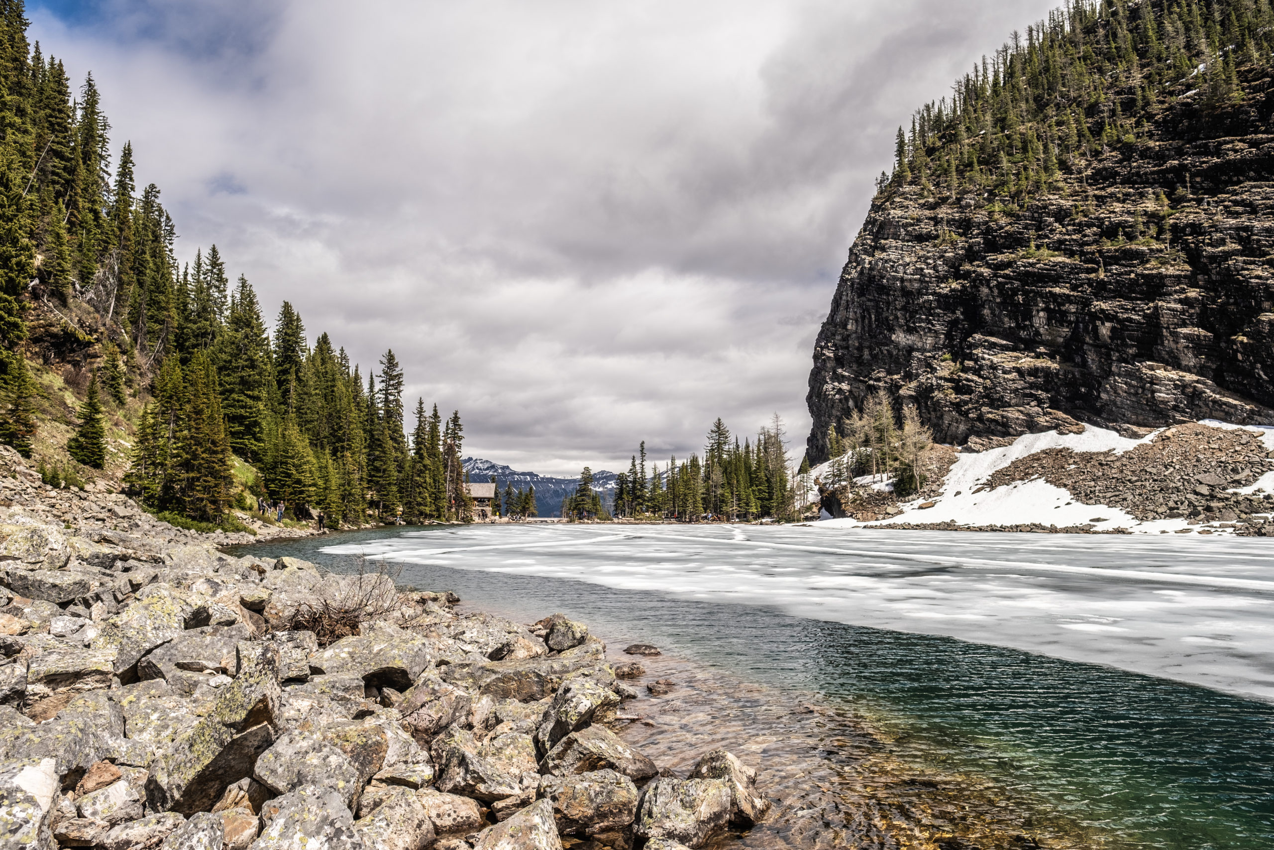 Lake Agnes With Ice