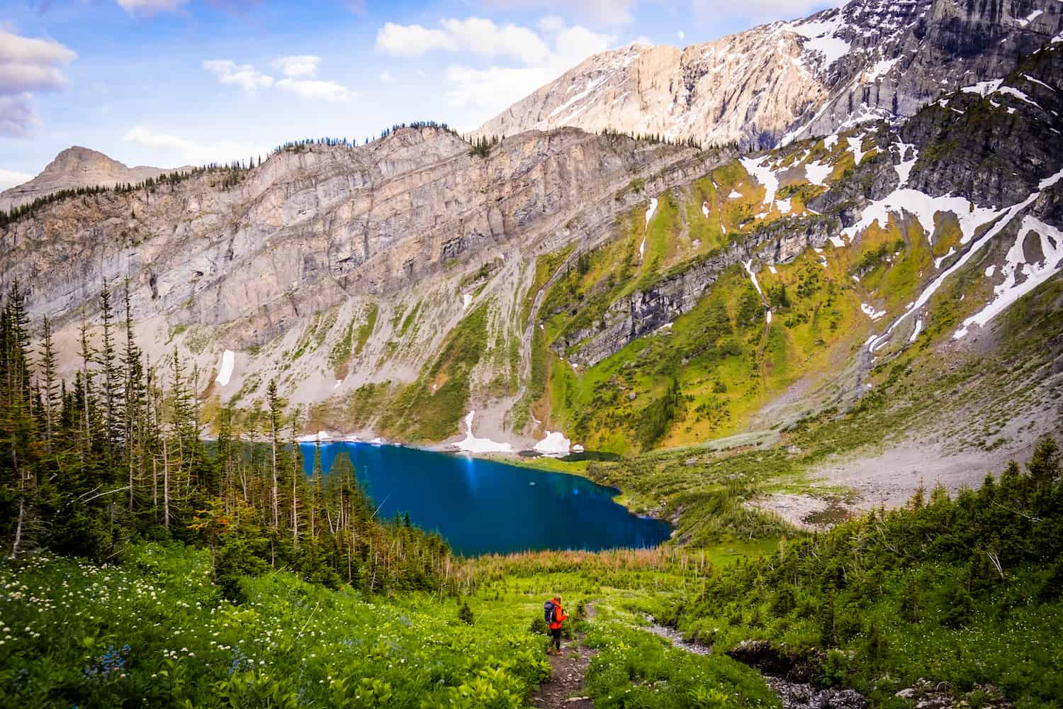 Natasha Descends Down To Rawson Lake From Sarrail Ridge