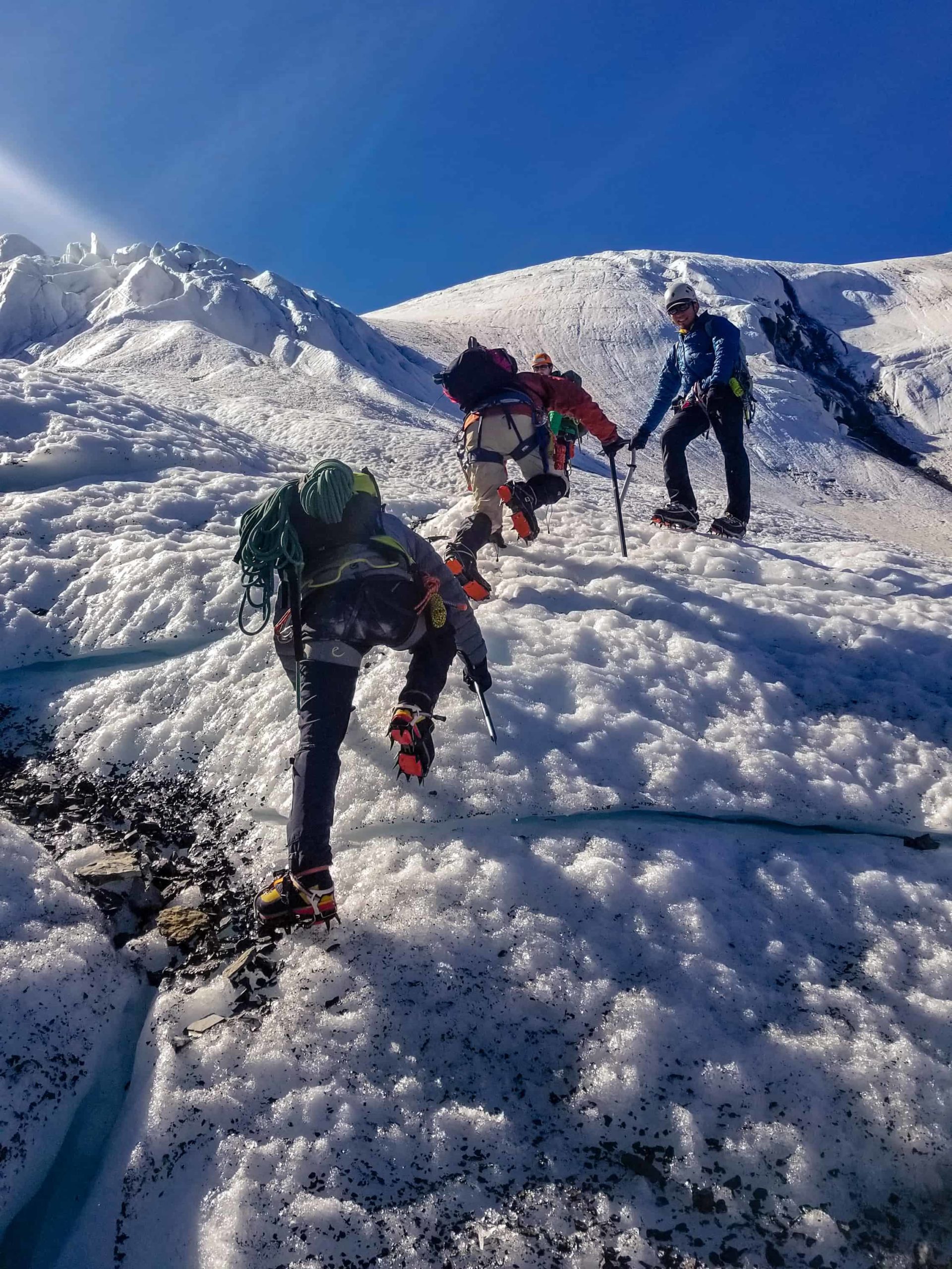 Ice Axe And Crampon Drills On Athabasca Glacier