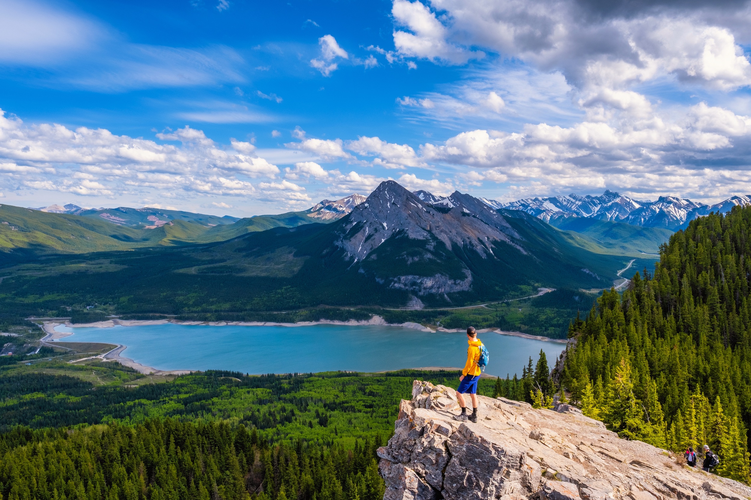 Cameron Stands On Barrier Lake Viewpoint