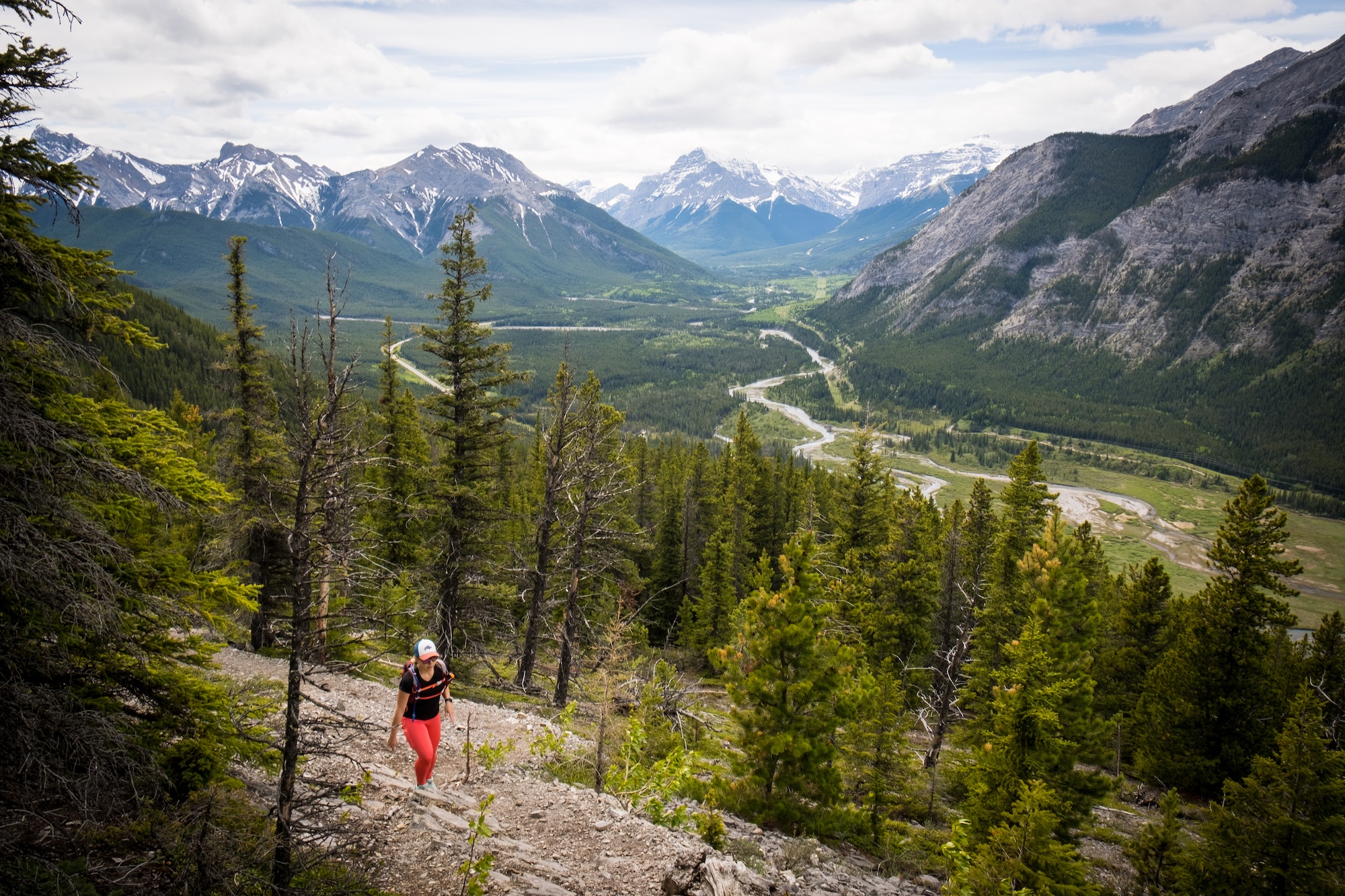 Natasha hiking in Kananaskis in june