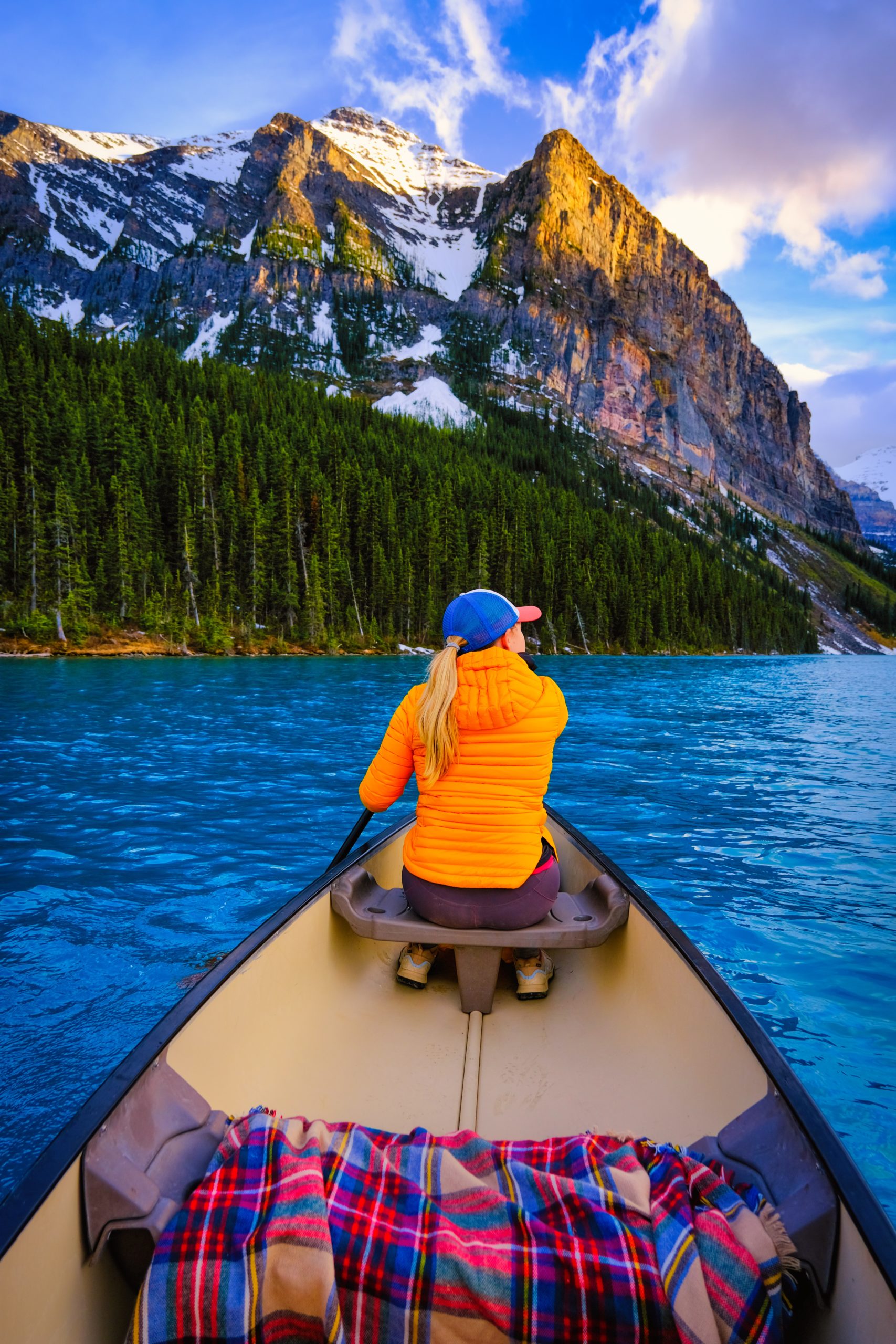 Natasha canoeing on Lake Louise