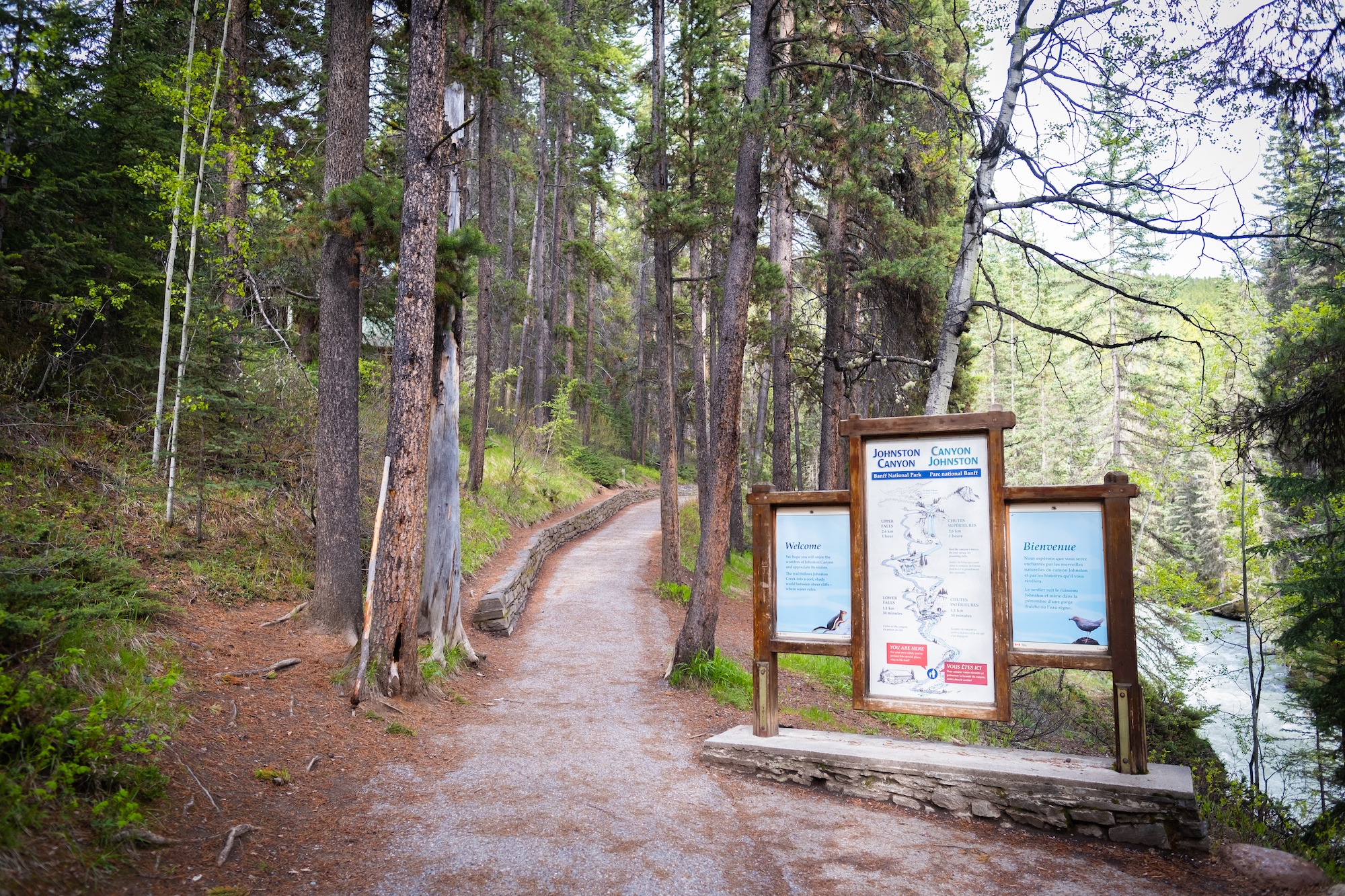 The Sign At The Start Of Johnston Canyon