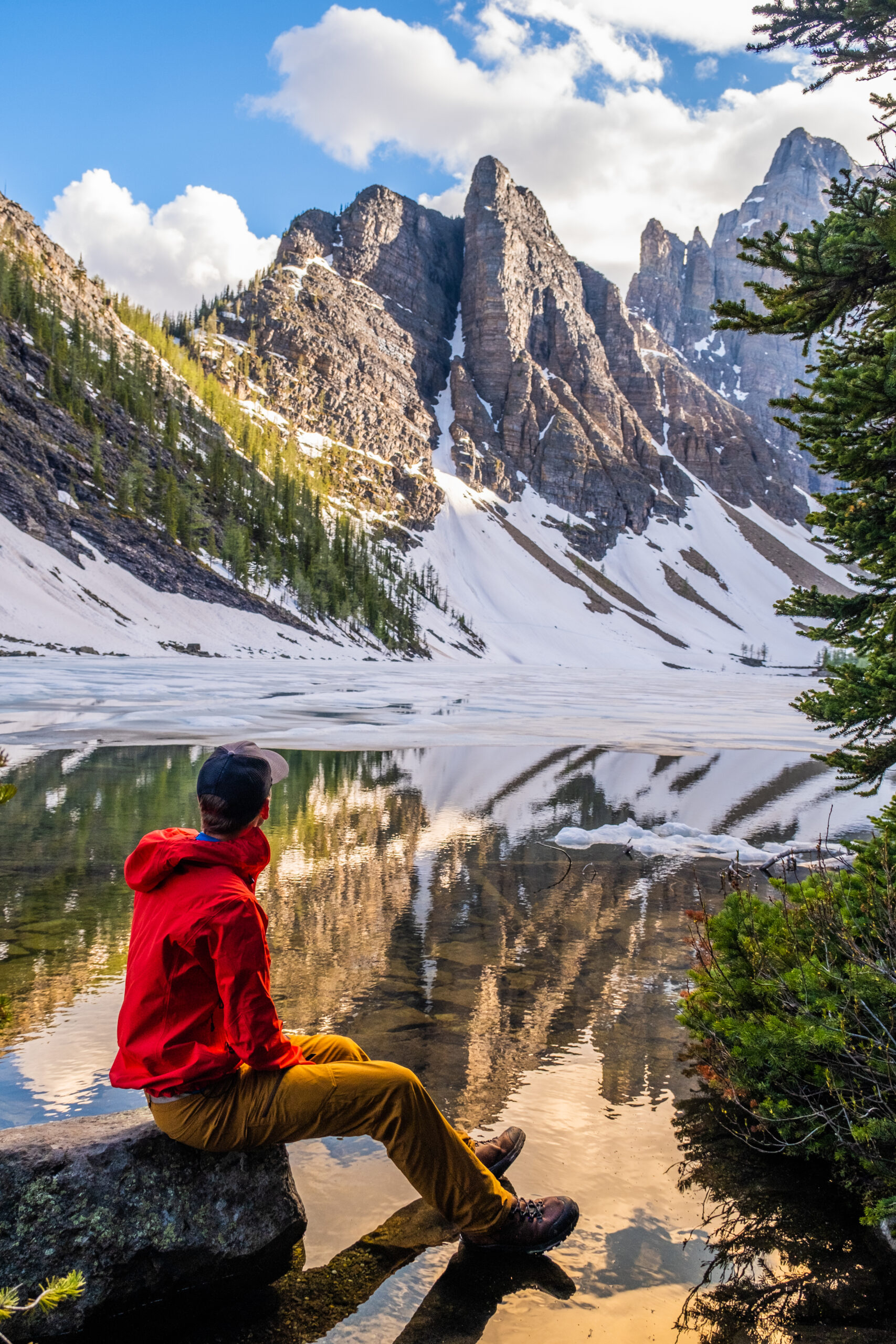 Cameron Sits Along Lake Agnes