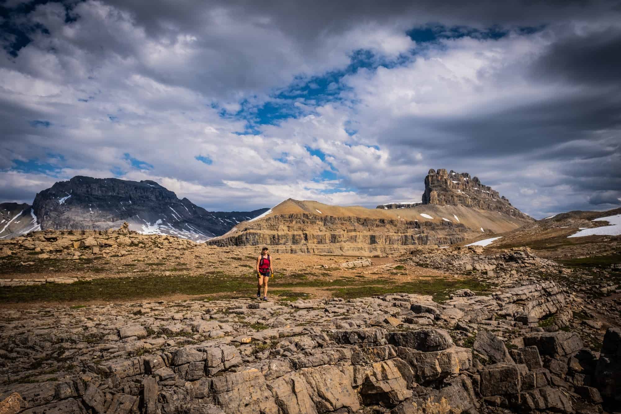 Natasha Crossing Dolomite Pass In Banff