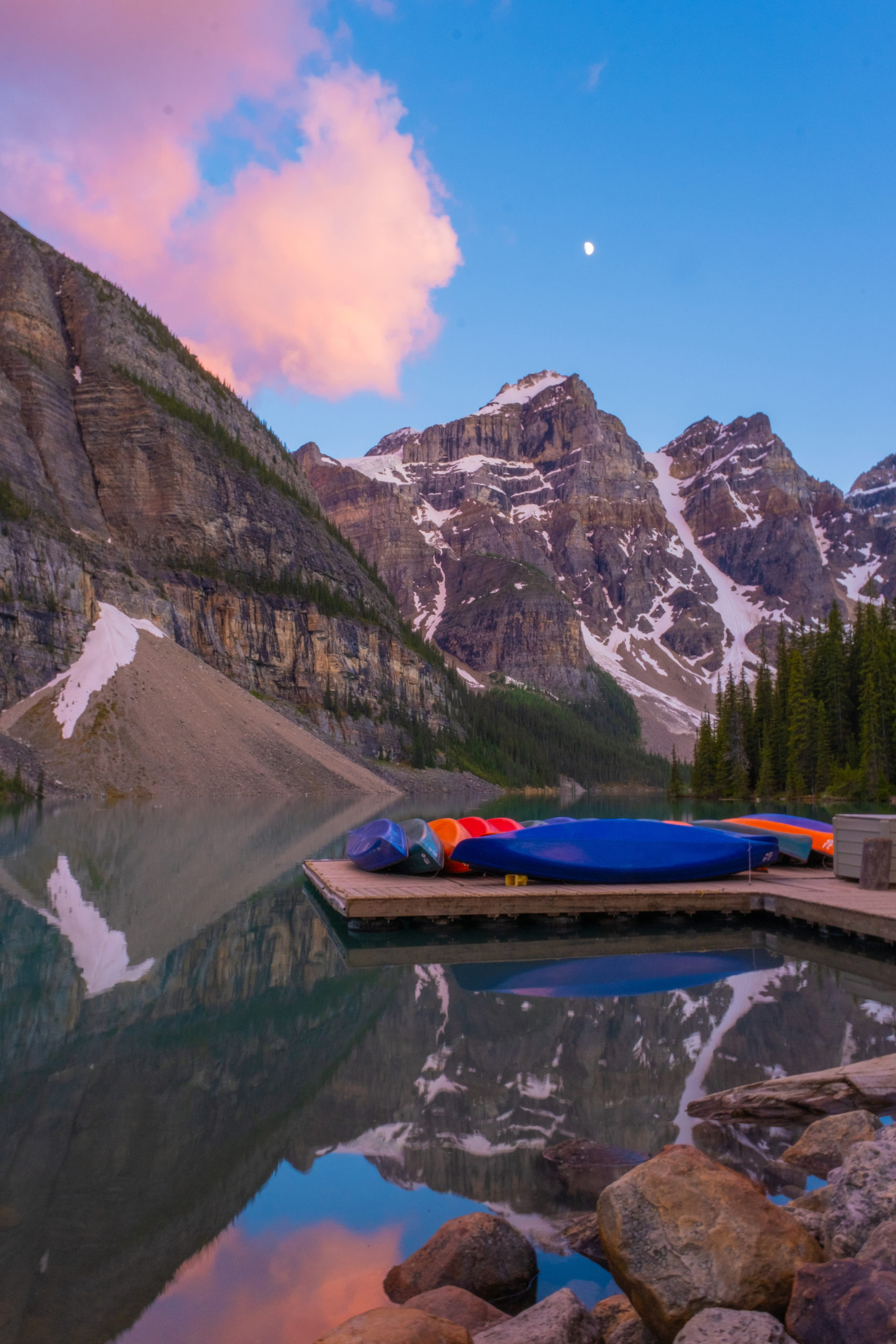 Moraine Lake at sunset