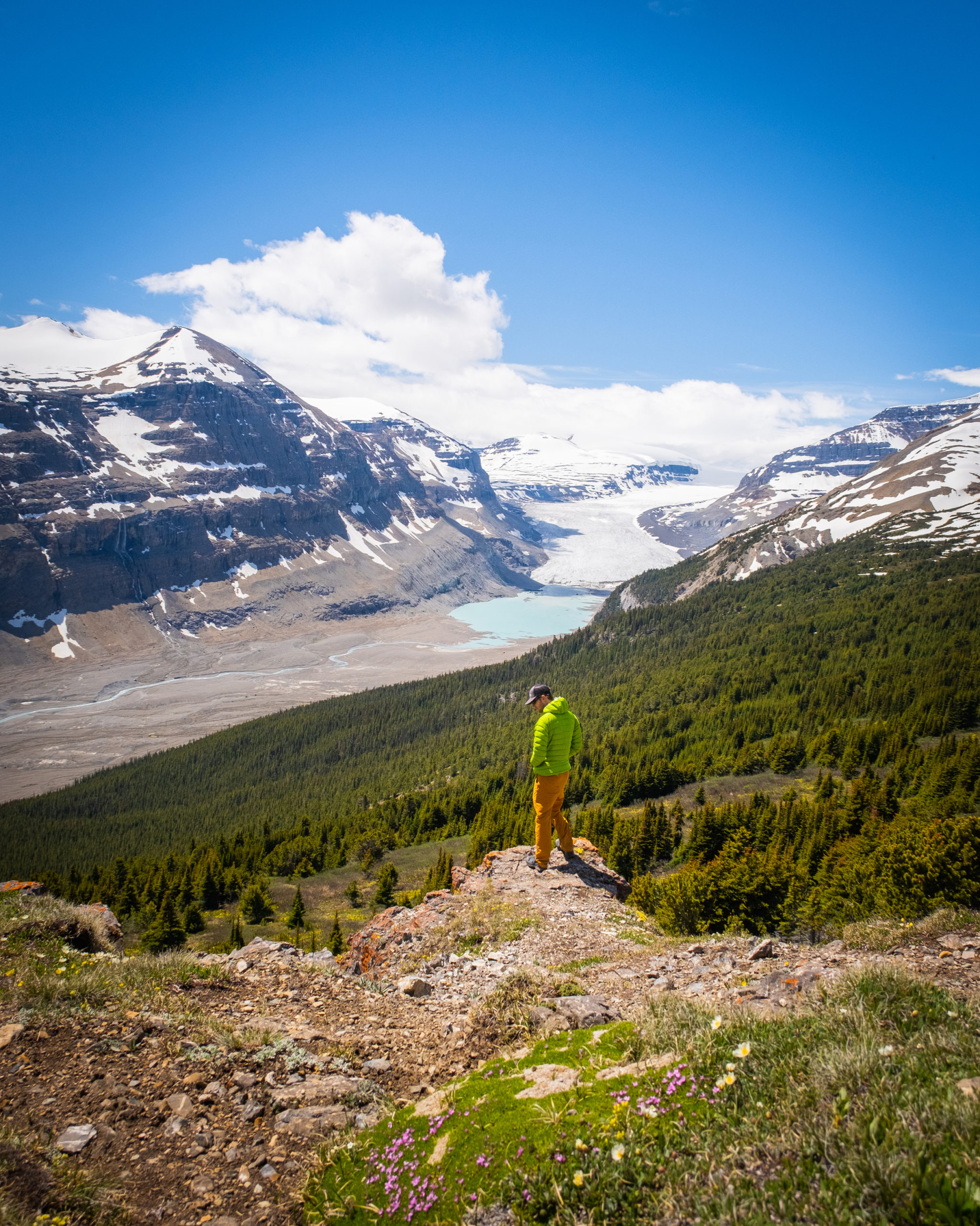 Cameron On Parker Ridge Looking Out to Saskatchewan Glacier