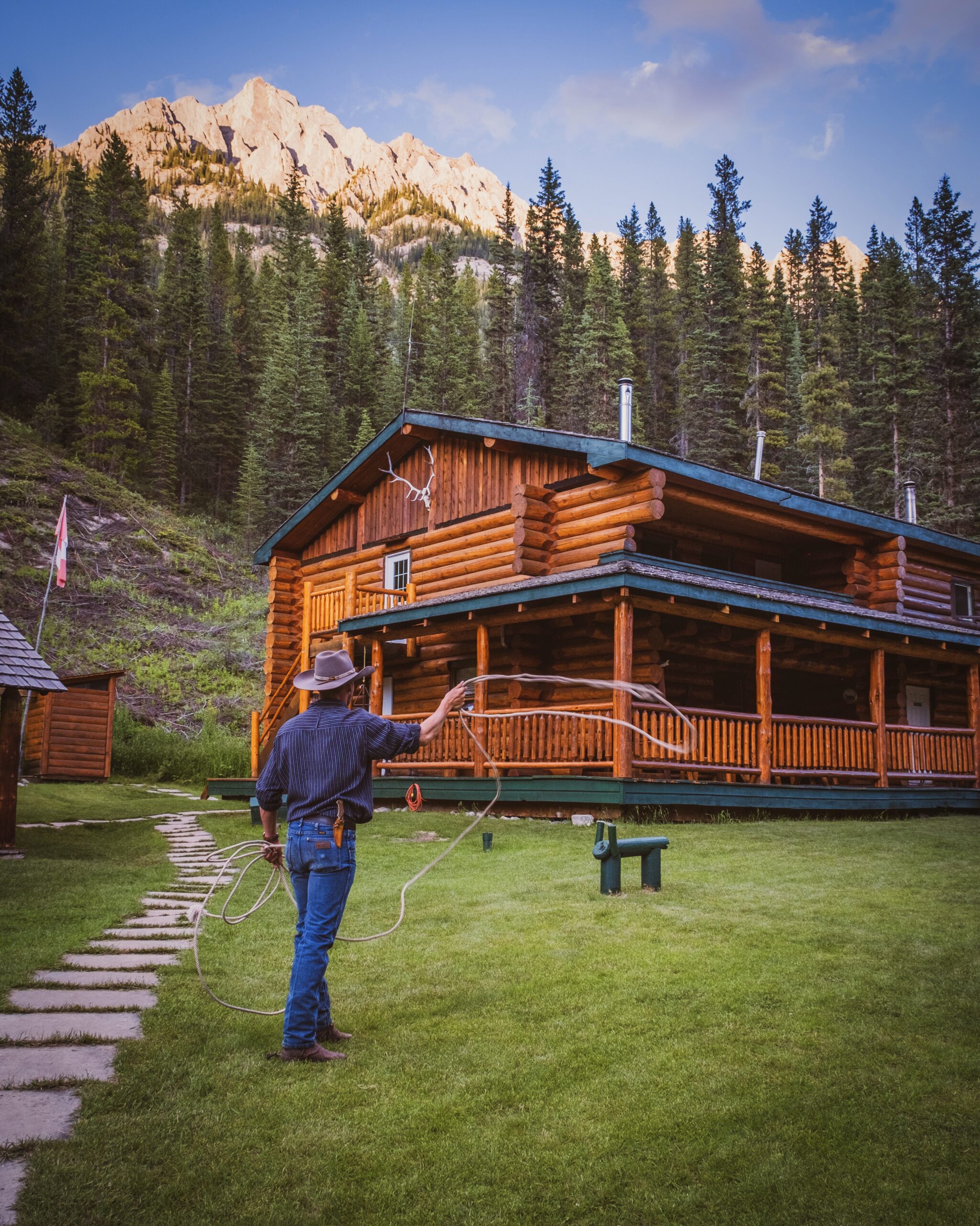 Trying Our Hand At Lasso At The Sundance Cabin