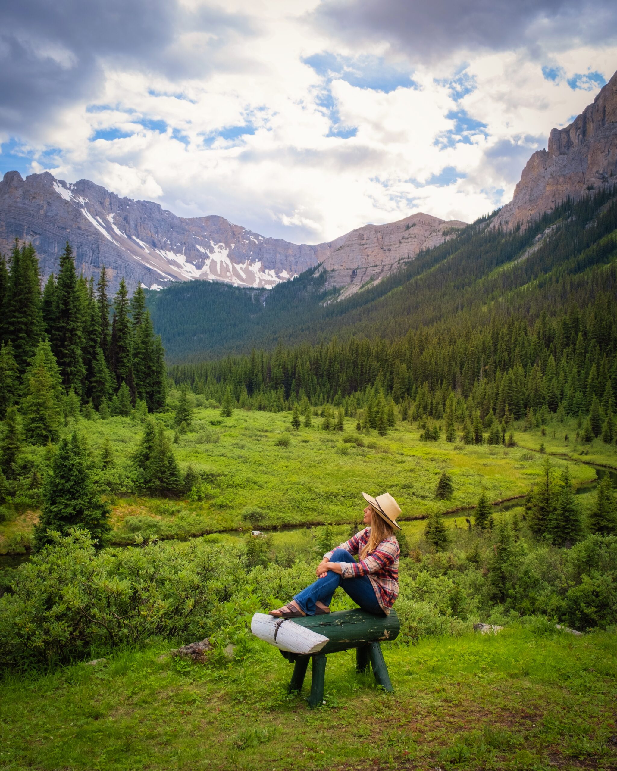 Natasha Sits On Lasso Dumby In Front Of Halfway Lodge