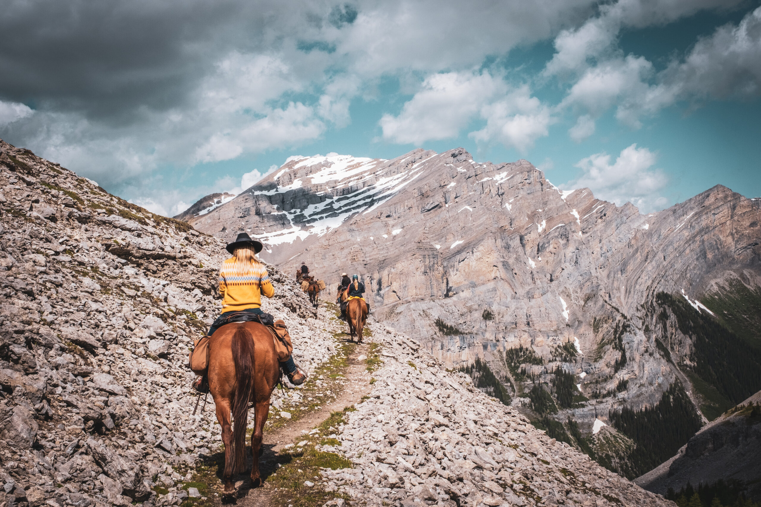 Climbing Up Allenby Pass On Horseback