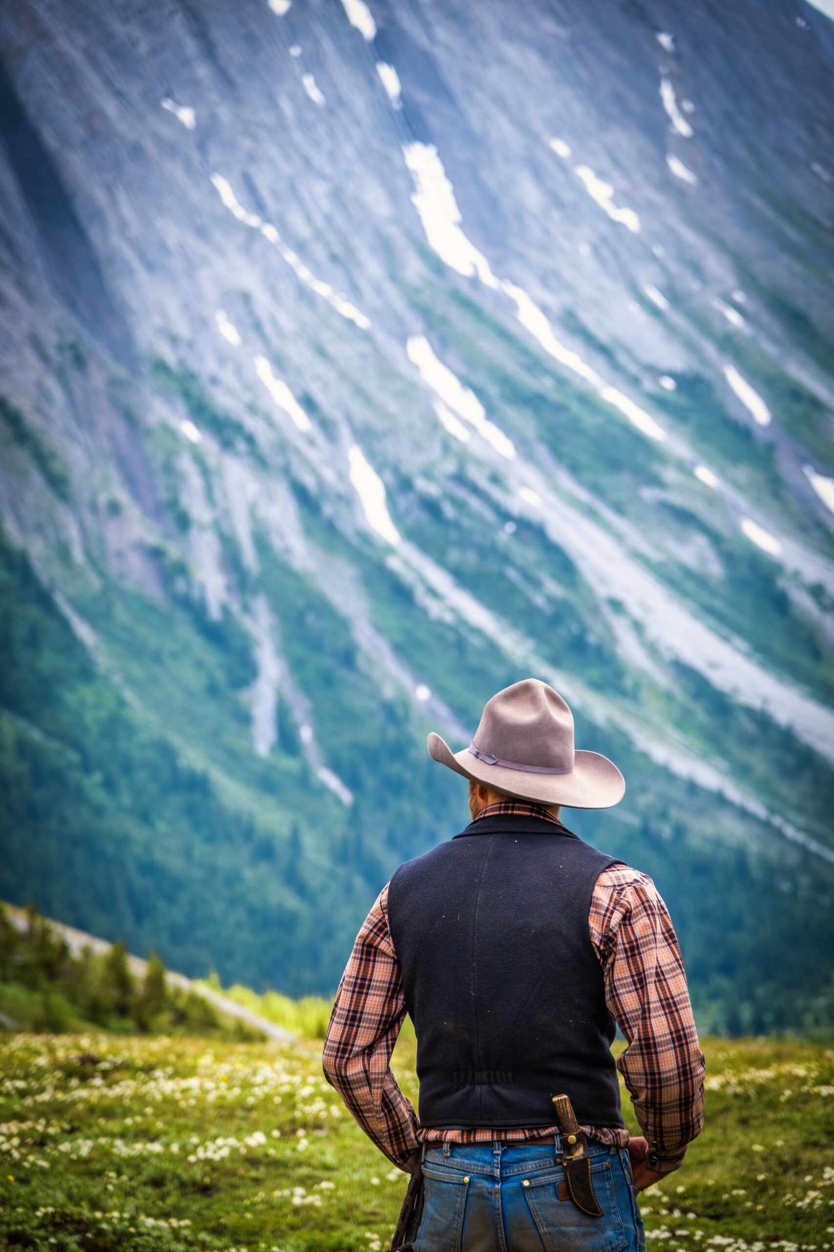 A Cowboy Looks Out Over Banff