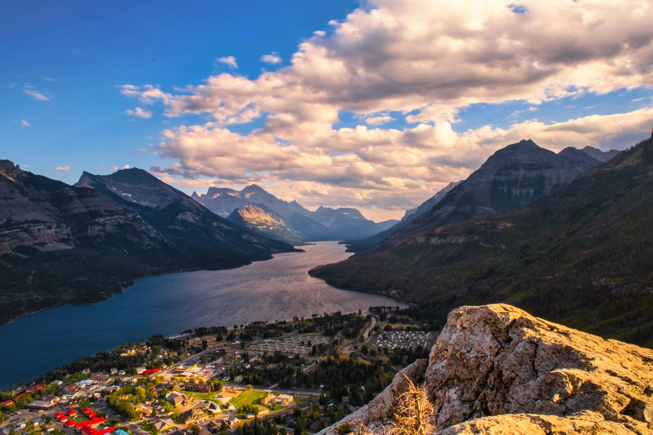 Looking at Waterton Lakes from Bears Hump HIke.