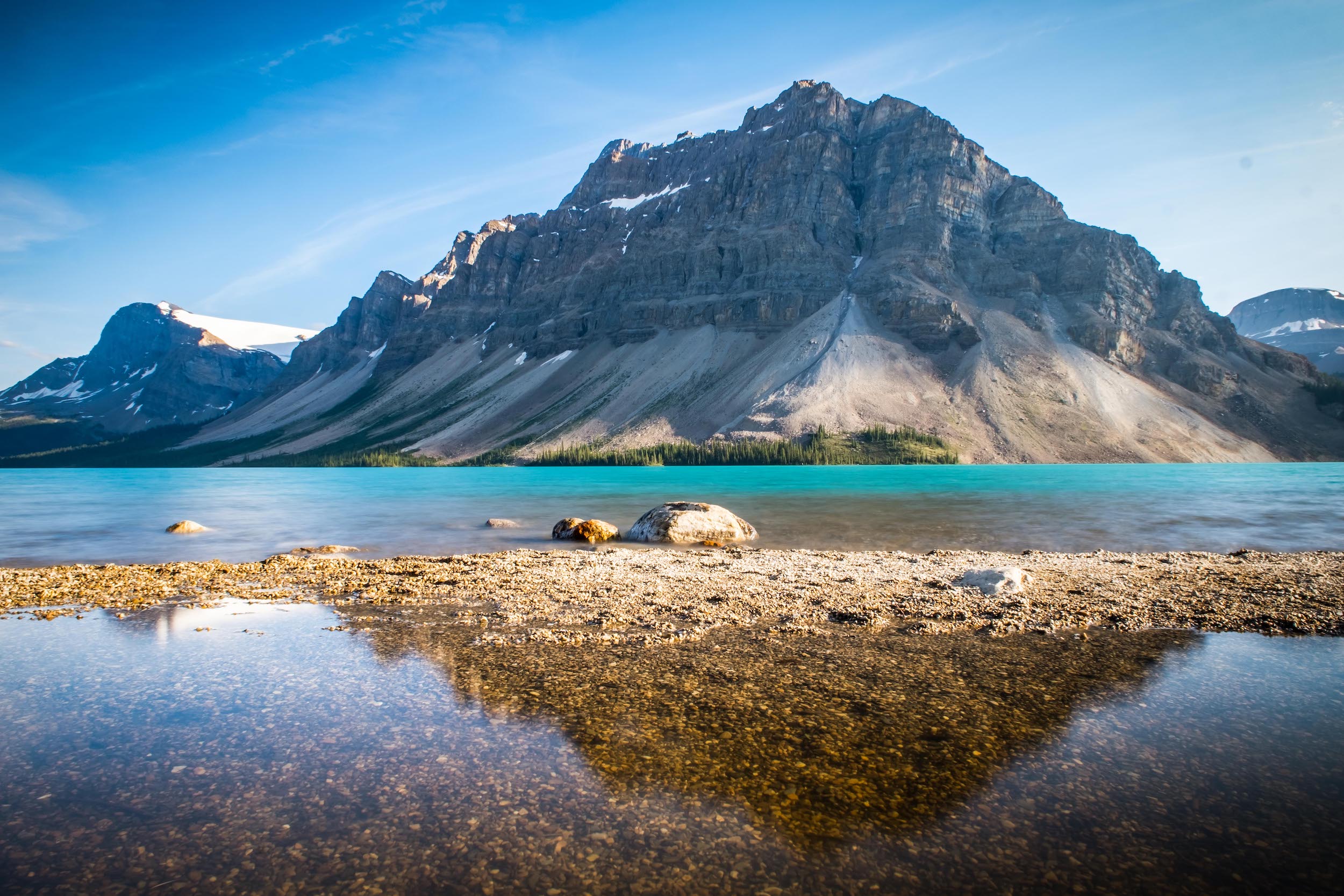 Bow Lake Looking Out To Crowfoot Mountain