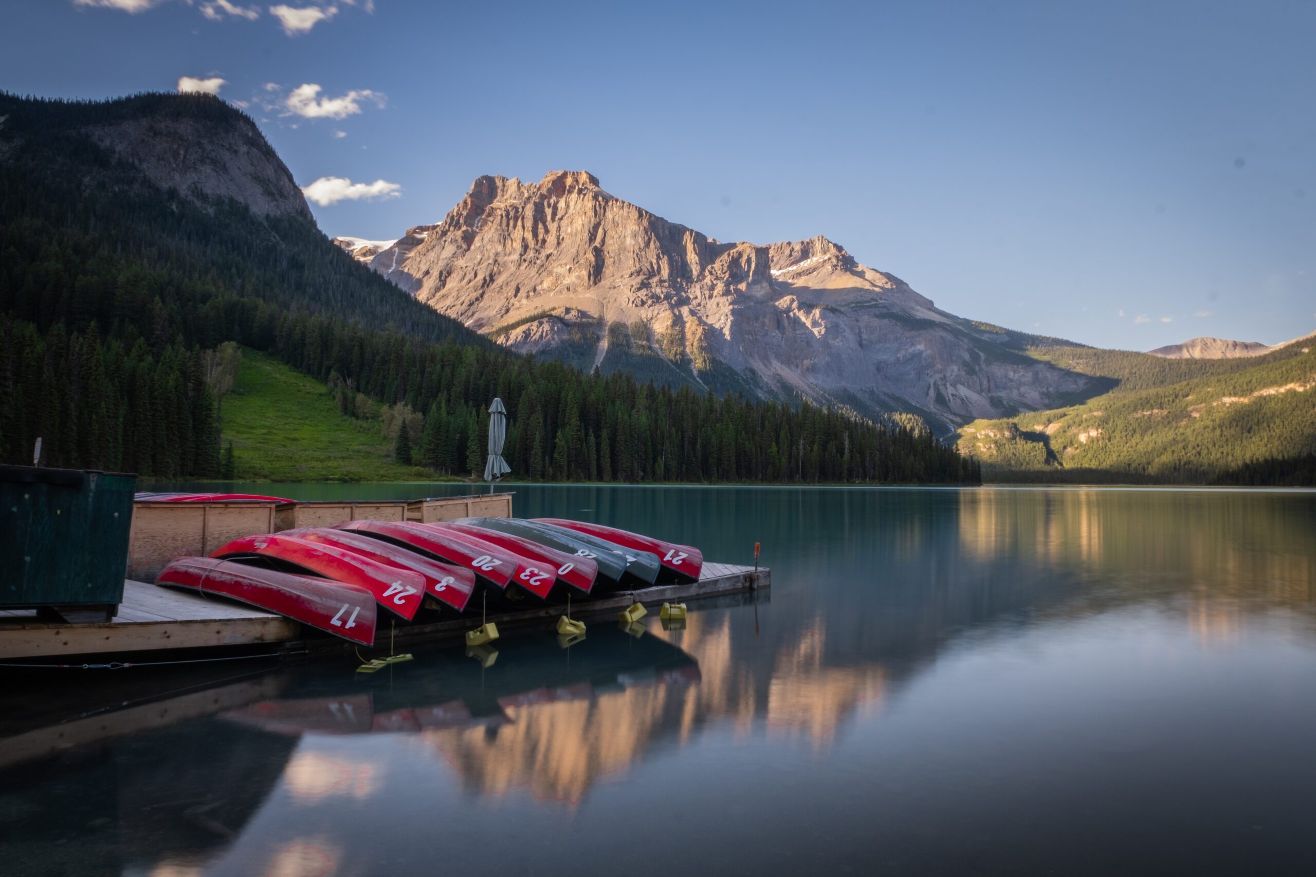 canoeing on Emerald Lake