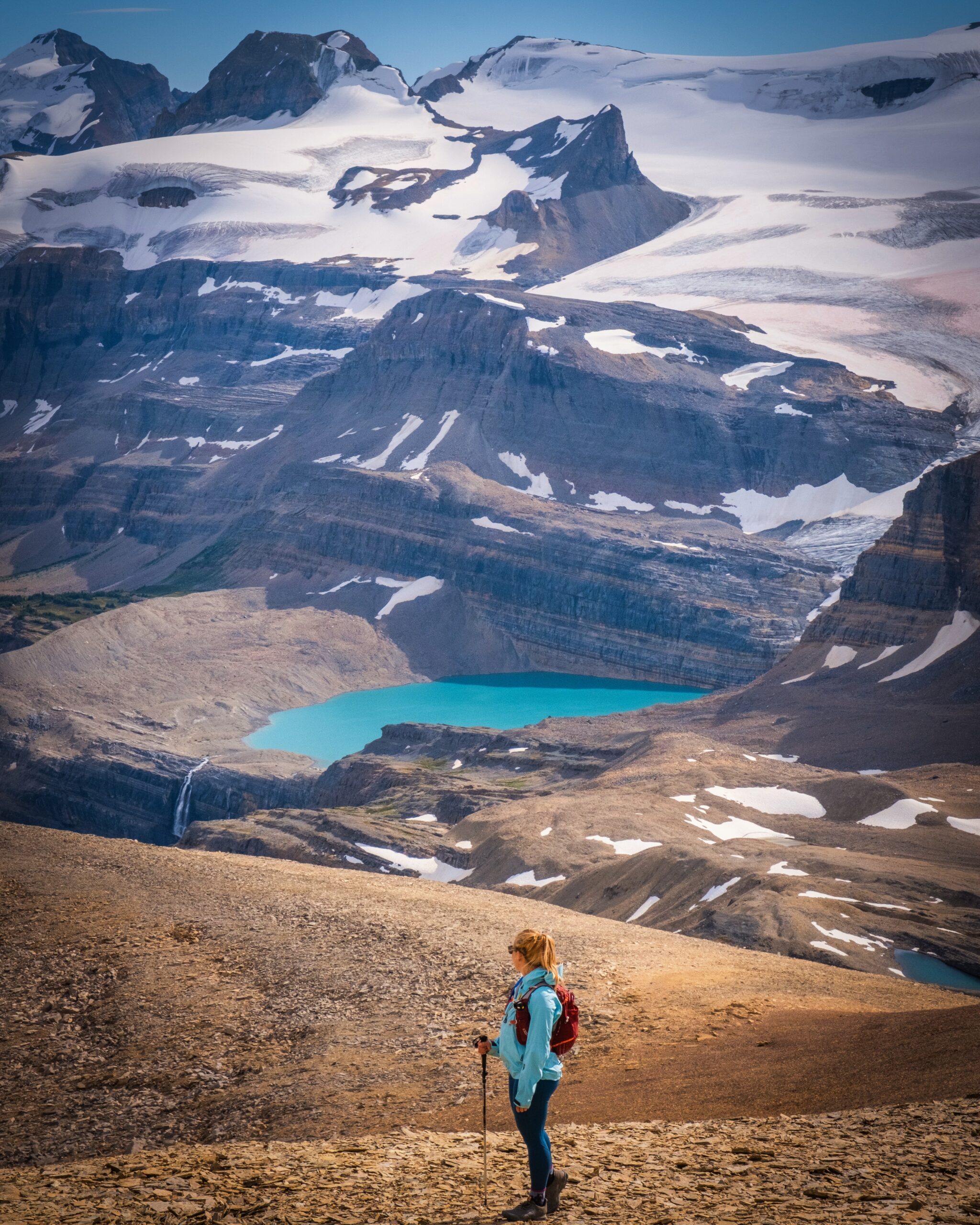 looking back at iceberg lake