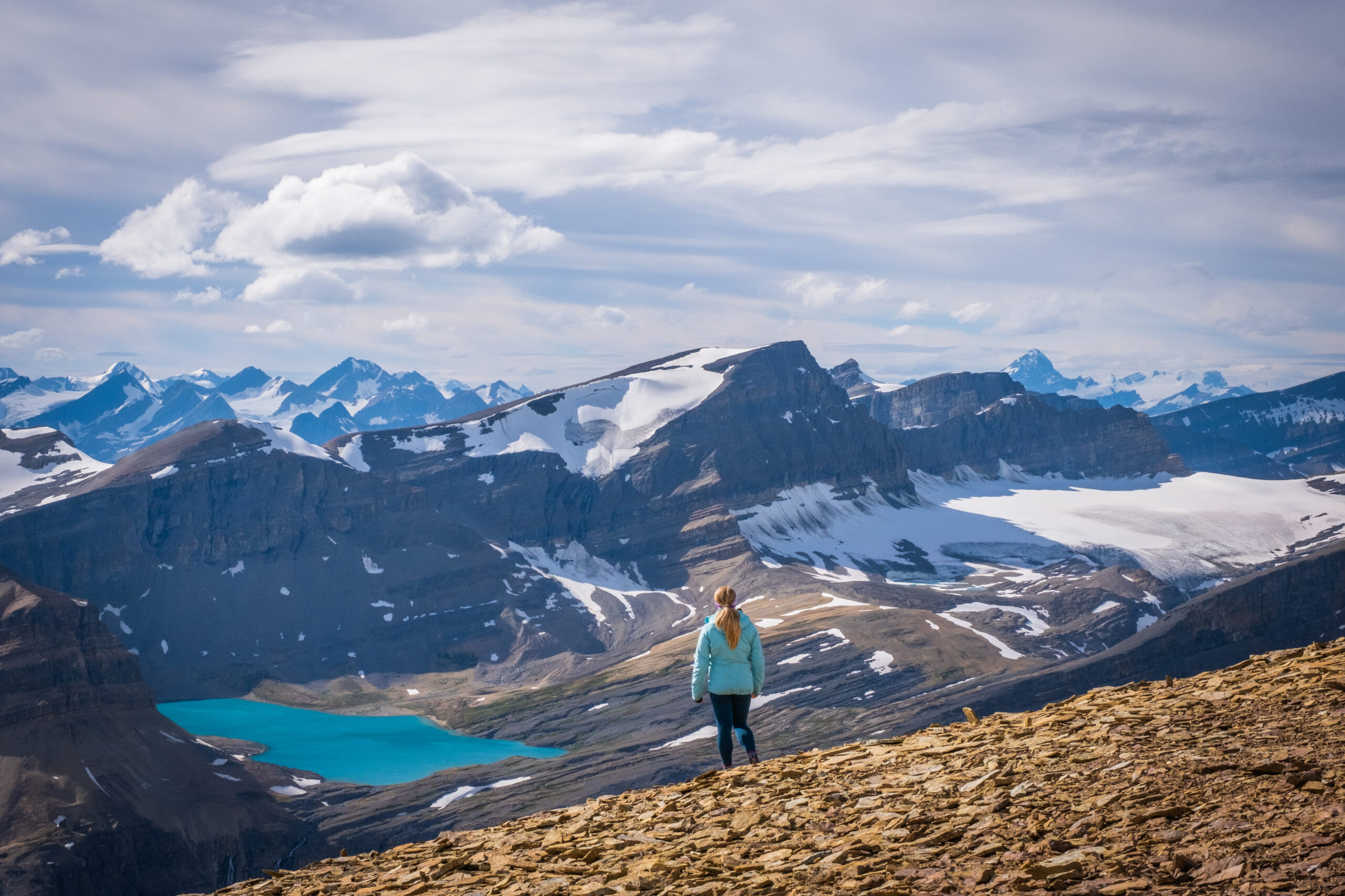 At the summit looking over Caldron Lake