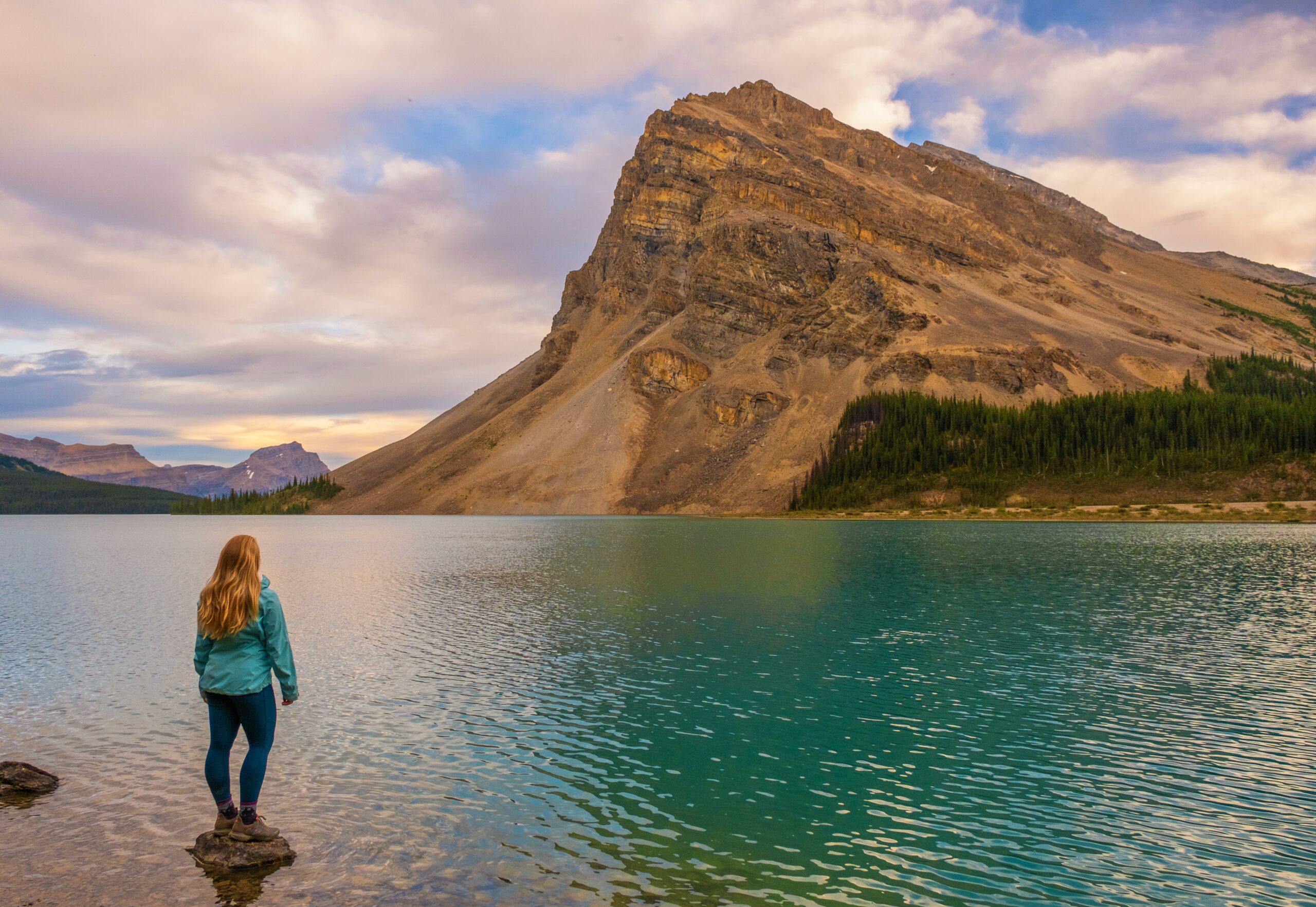 Caught sunset at Bow Lake