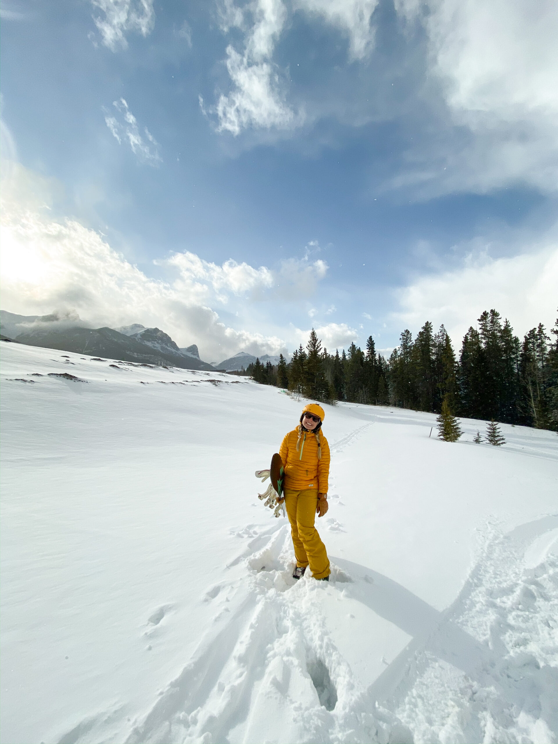 snowboarding in canmore in april