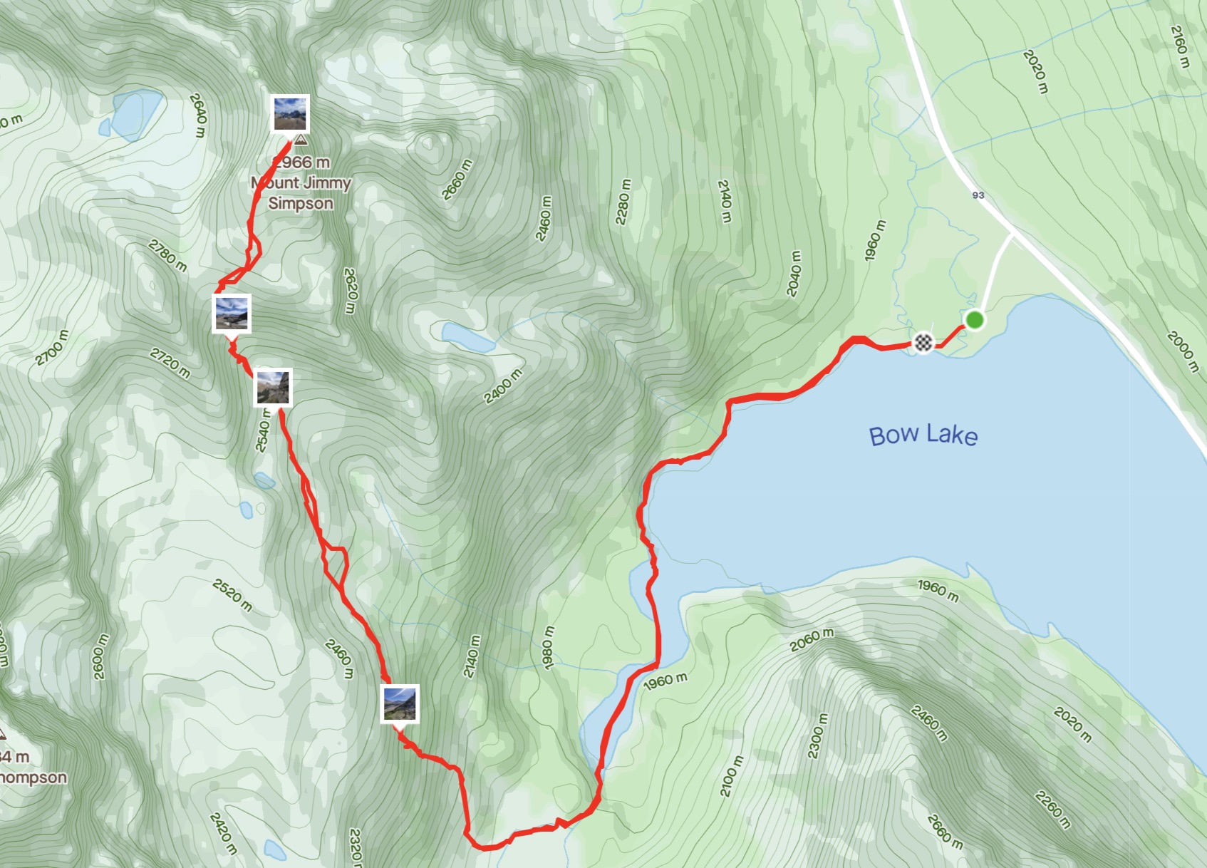 Mount Jimmy Simpson GPX Route