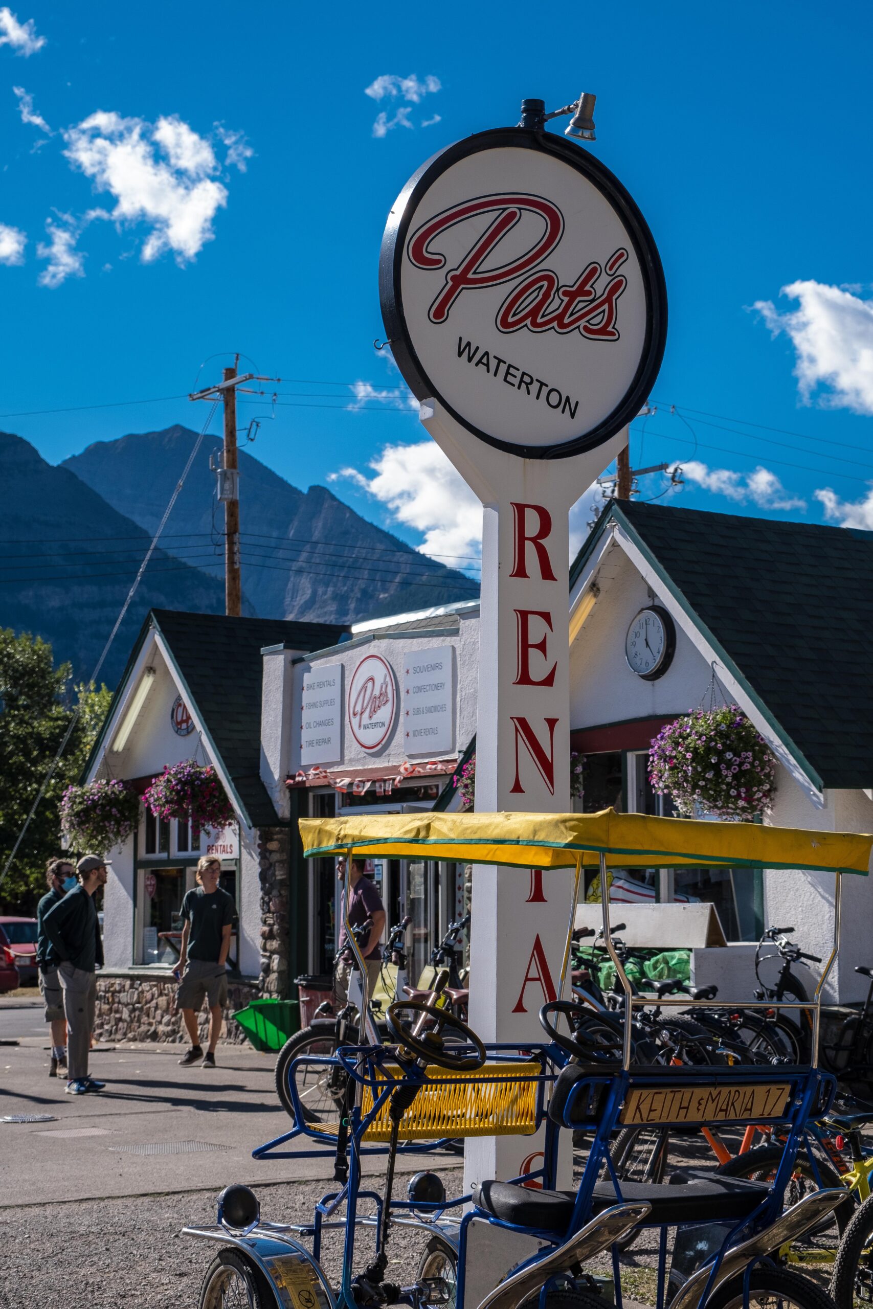 Downtown waterton on a nice summer day