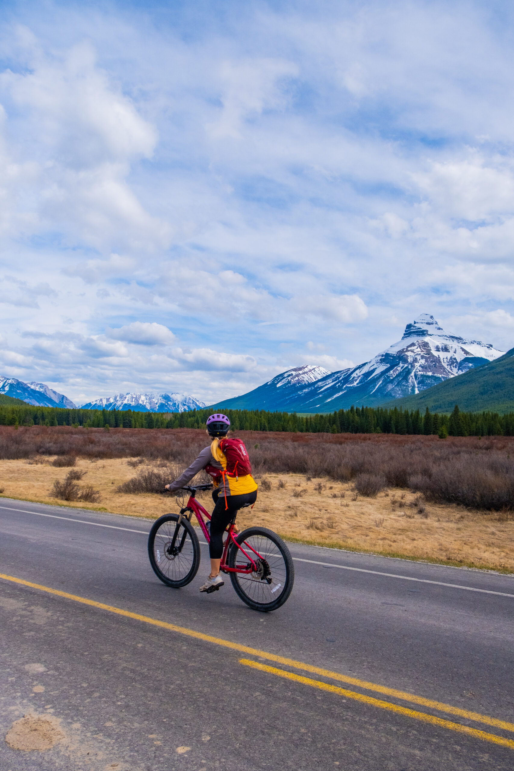 naasha biking the bow valley parkway