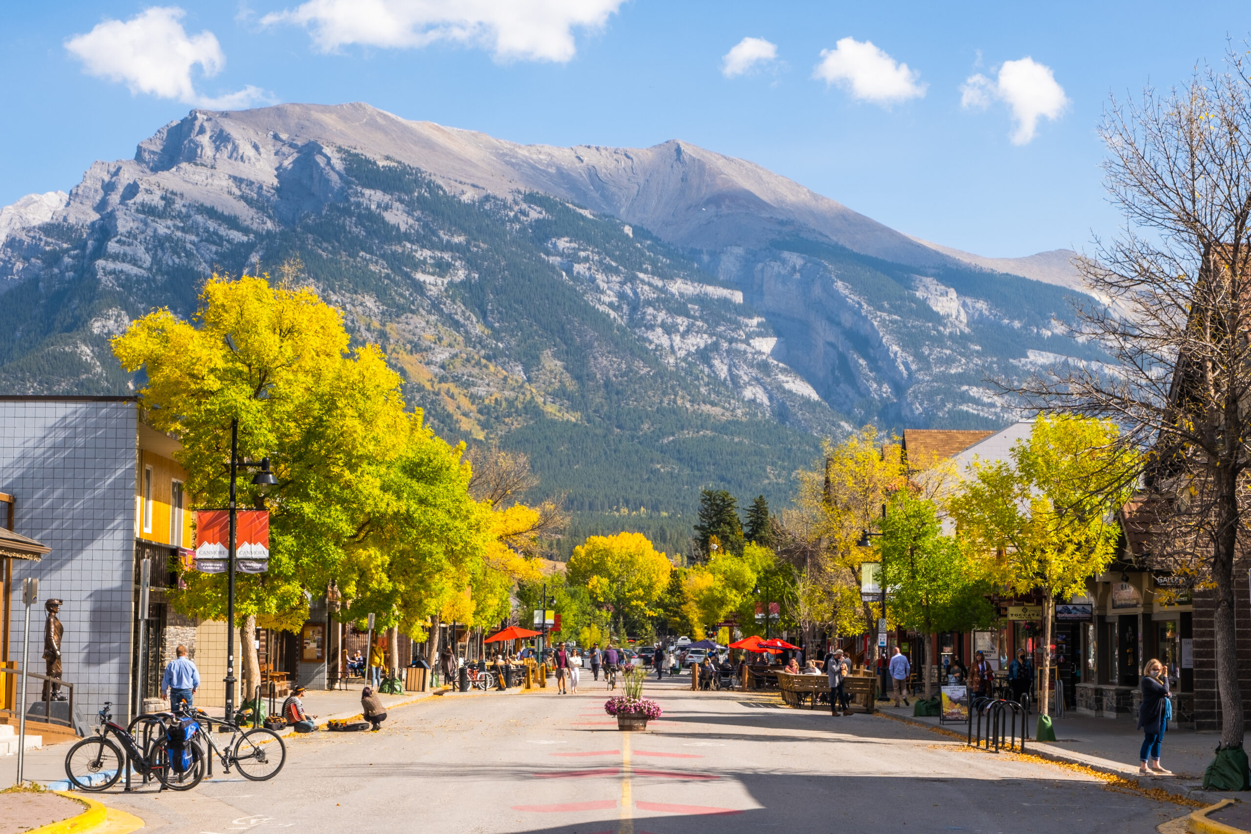 Downtown Canmore in the fall