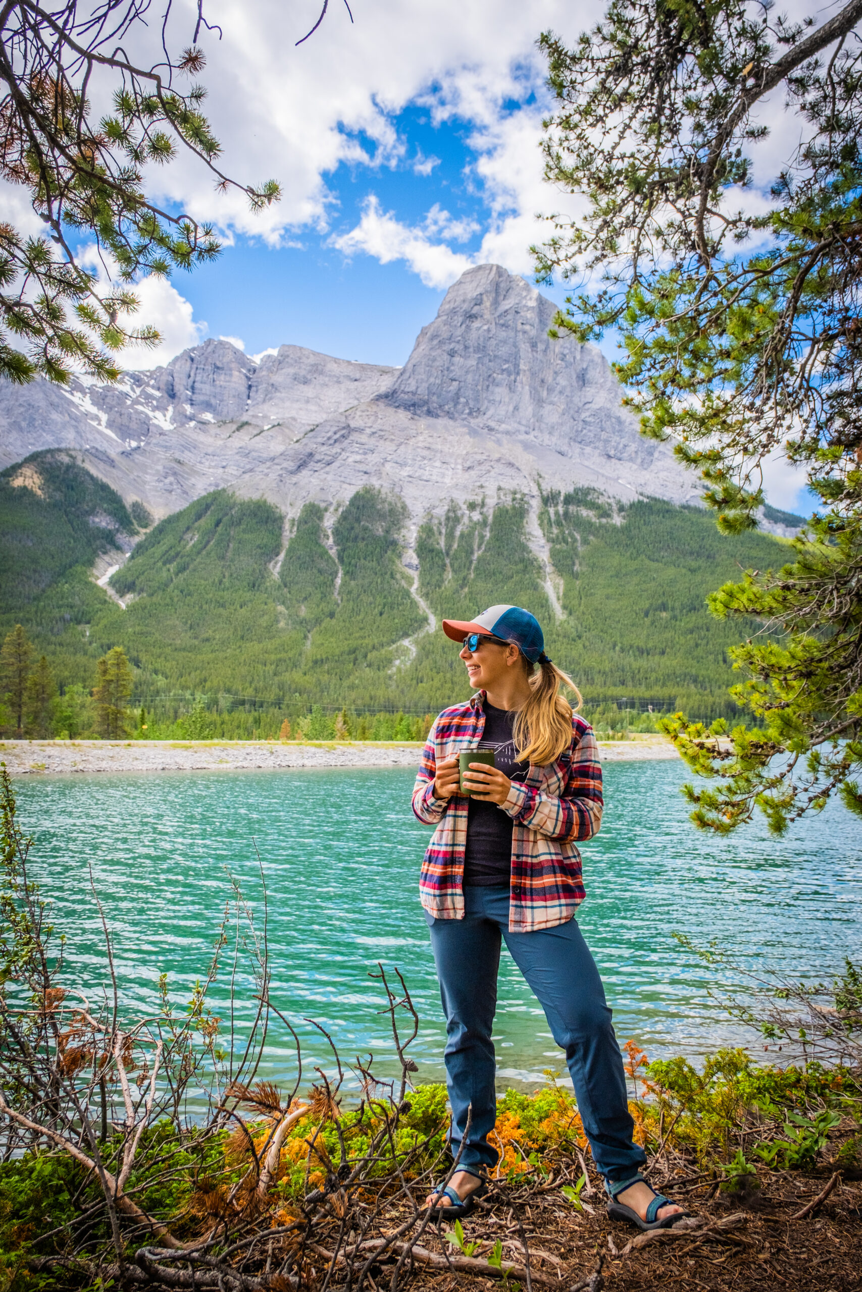 Natasha on the Canmore Reservoir in June