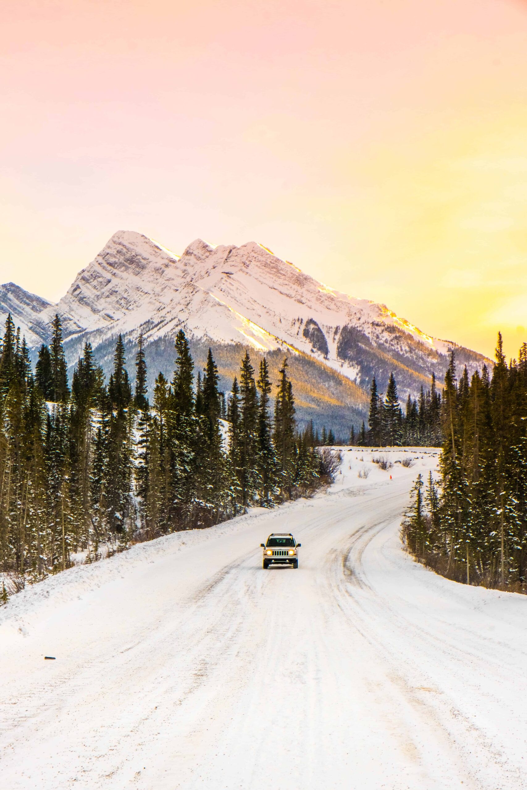 driving in the rockies in winter