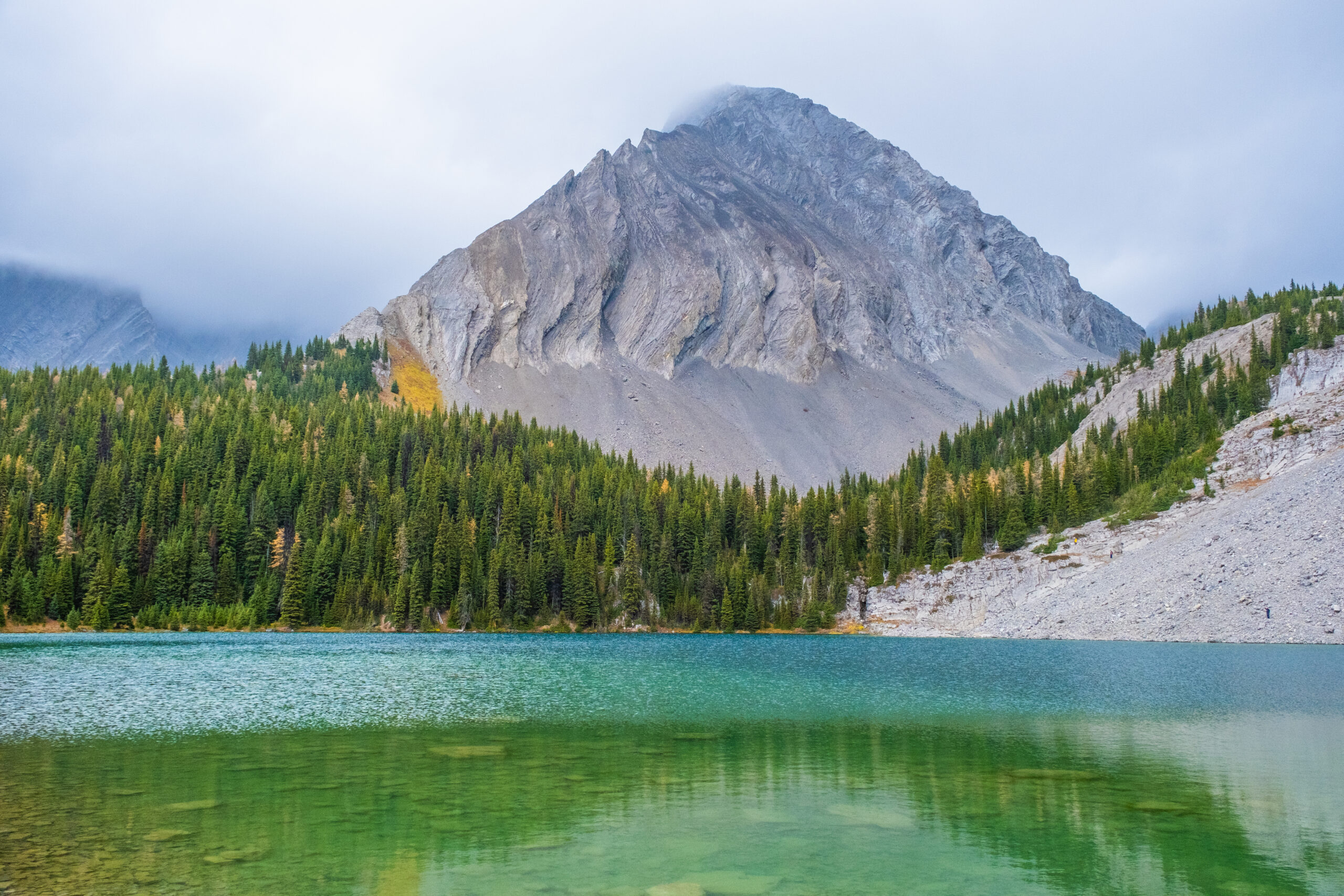 Chester Lake With Clouds Above In Early Fall