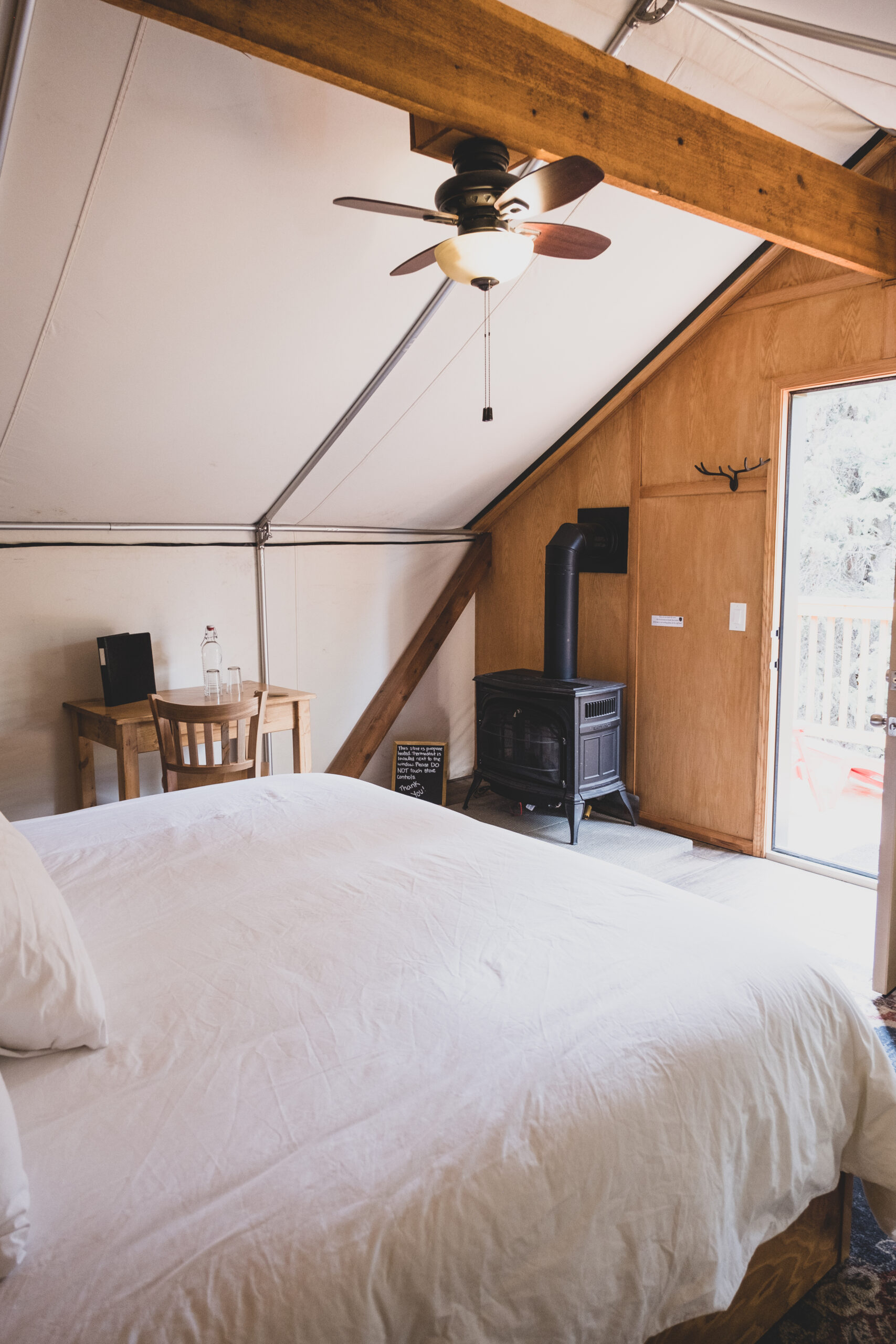 Inside the Glamping Tents